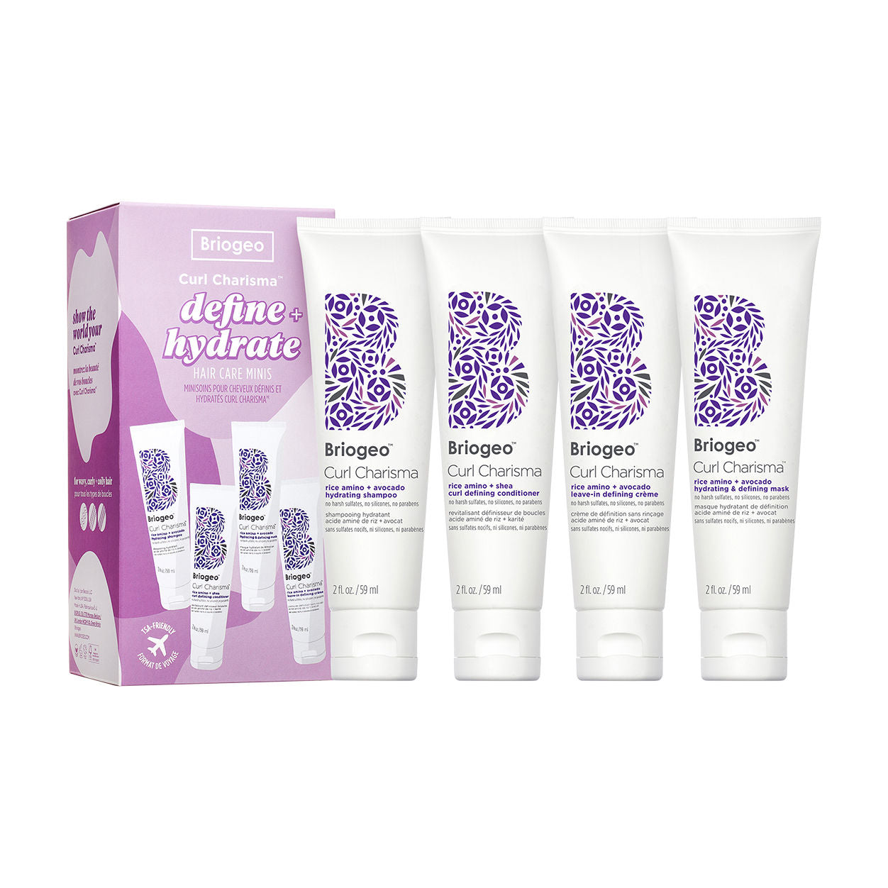 Curl Charisma Define & Hydrate Travel Set for Curly Hair - Perfect for Vacation, Gym & On-the-Go Hair Care