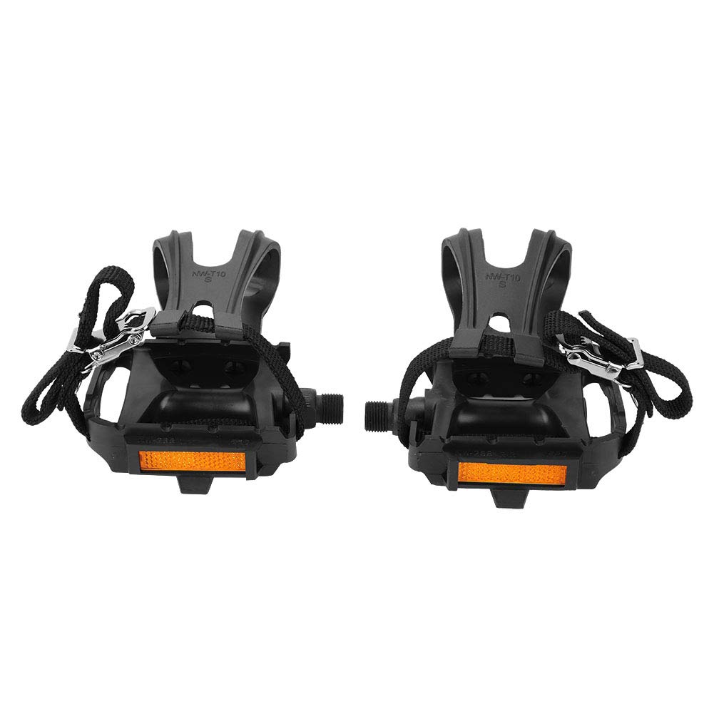 Best Bike Pedals with Clips & Straps - Universal Cycling Pedals for Spin Bikes, Exercise Bikes & Outdoor Bicycles - Ideal for Indoor Cycling, Gym Workouts & Road Biking