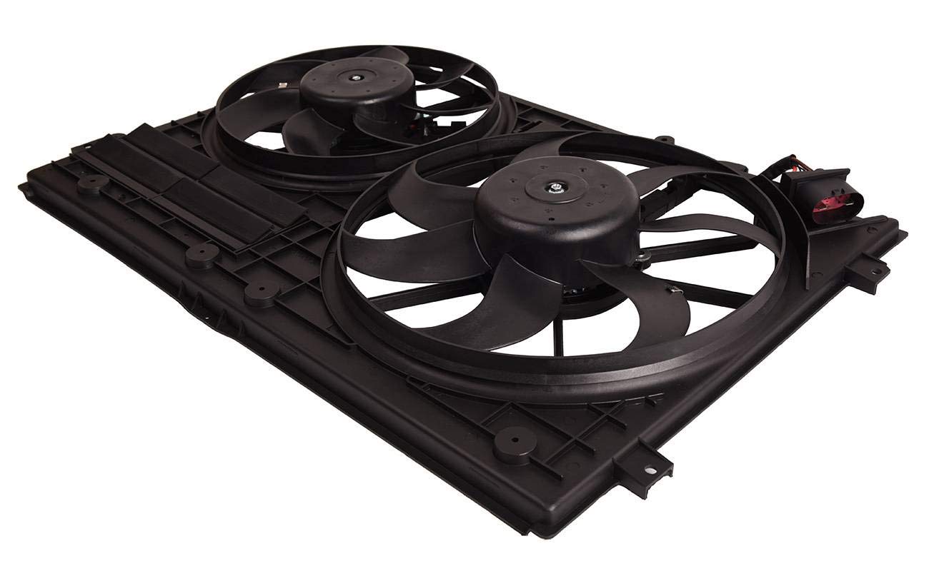Bapmic 1K0959455DG Electric Cooling Fan Assembly Replacement for Audi A3 TT Jetta Passat Golf - High Performance Radiator Cooling Fan for Engine Overheating Protection - Perfect for Summer Driving & Heavy Traffic Conditions