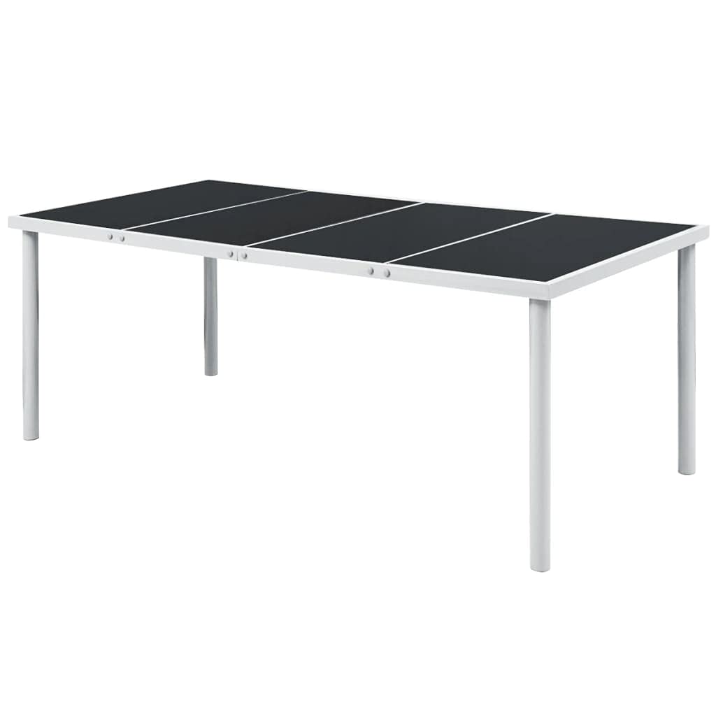 Black Metal Rectangular Outdoor Dining Table 74.8