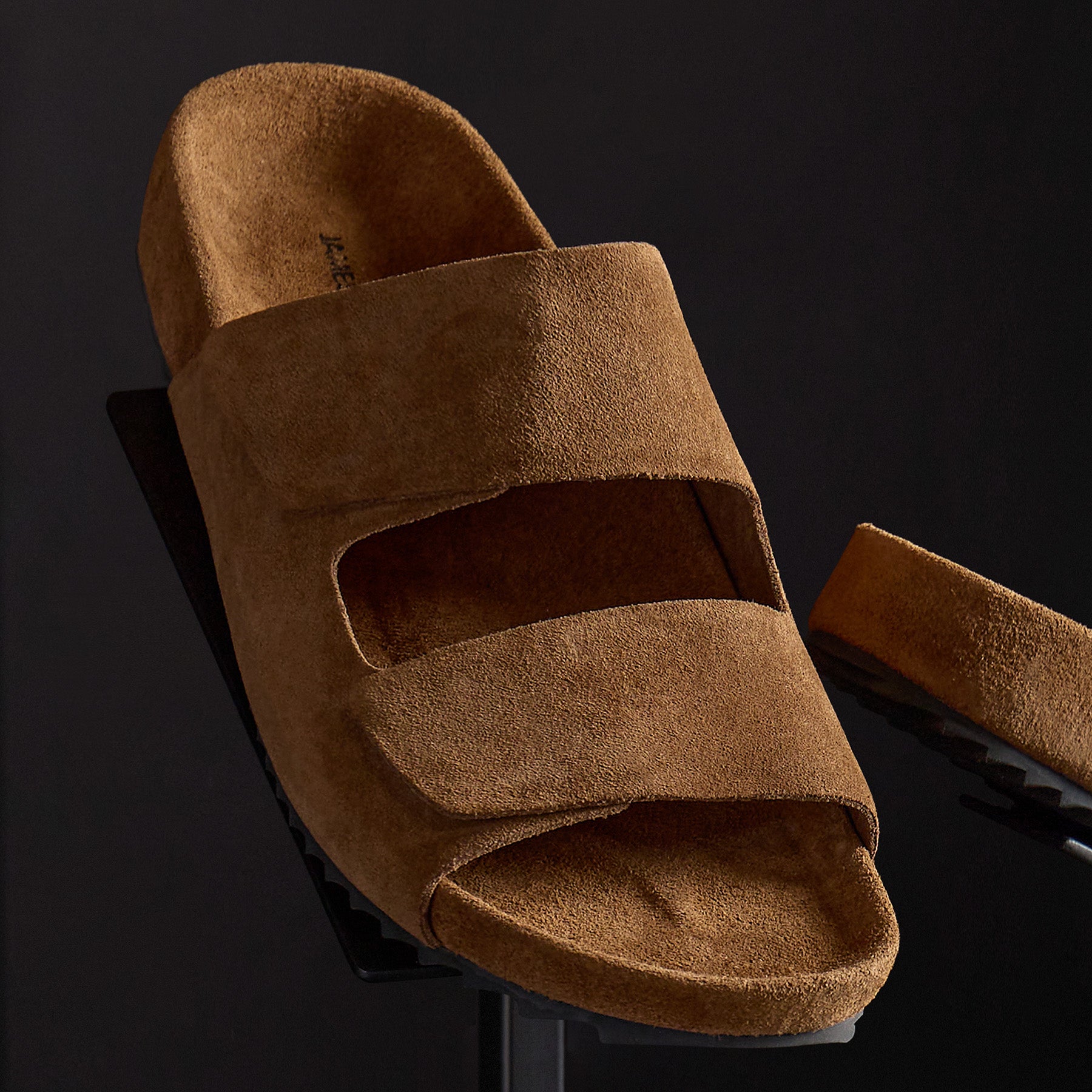 Men's Comfortable Double Strap Suede Slides - Tobacco Brown | Casual Summer Sandals for Beach, Pool & Lounging