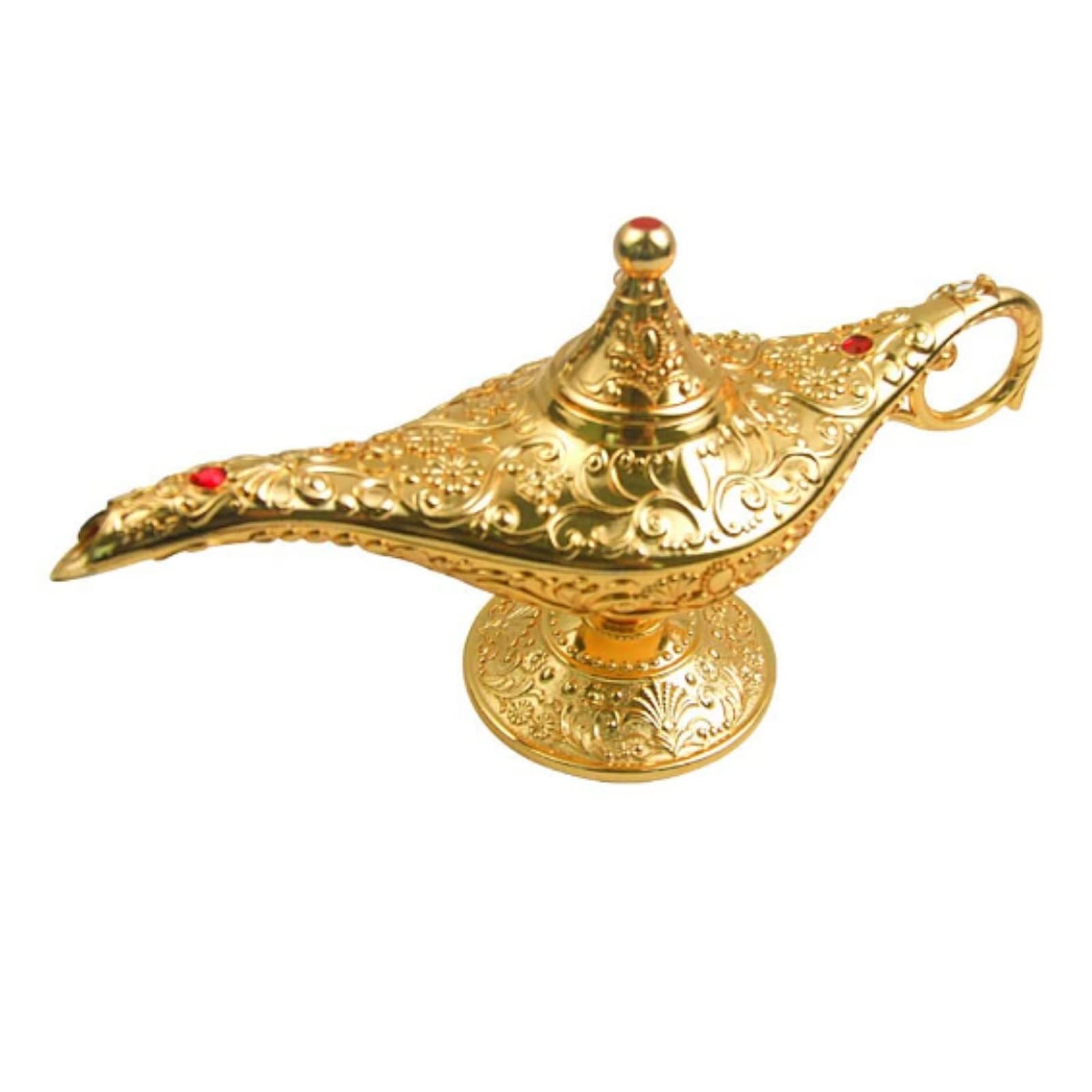Vintage Aladdin Magic Genie Lamp - Classic Arabian Collectible Tabletop Decor, Gold Finish for Home, Wedding & Party Decoration | Perfect for Themed Events, Arabian Nights Decor & Gift Giving