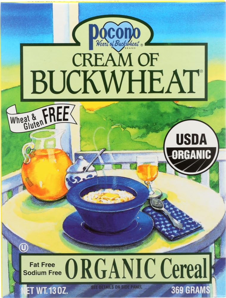 Organic Buckwheat Cereal - 100% Natural Pocono Cream of Buckwheat, 13 oz (Pack of 12) | Healthy Breakfast, Gluten-Free Hot Cereal for Kids & Adults | Perfect for Quick Meals & Weight Loss Diets