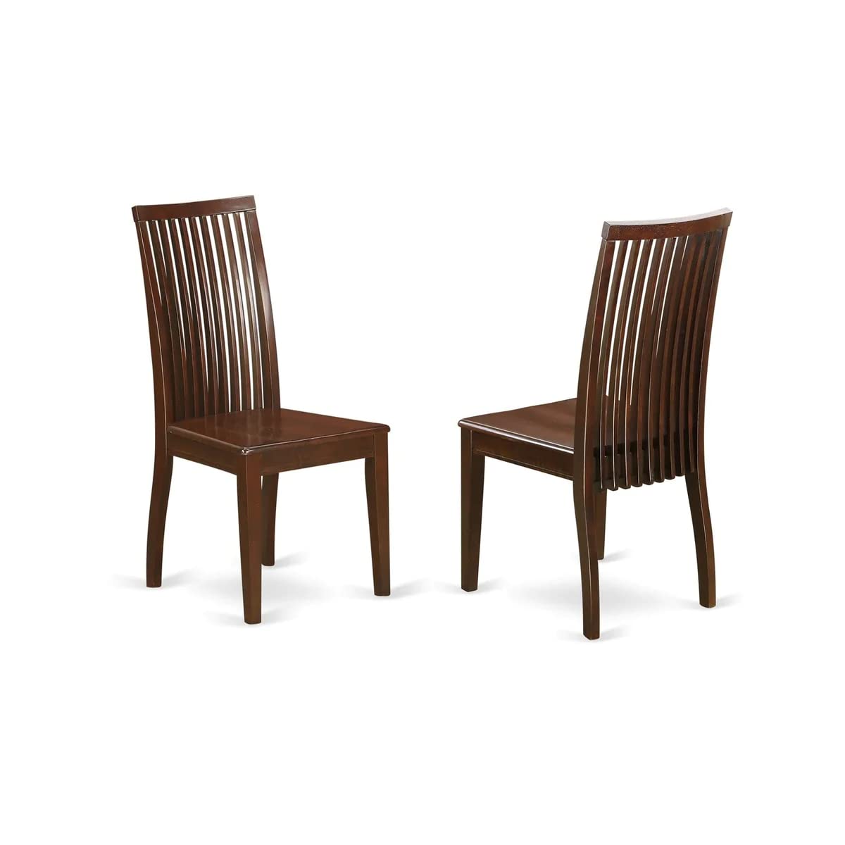 East West Furniture MZIP3-MAH-W 3-Piece Modern Dining Set - 36x54 Inch Rectangle Wooden Table with Drop Leaf & 2 Chairs, Mahogany Finish - Perfect for Small Kitchens, Breakfast Nooks & Compact Dining Spaces