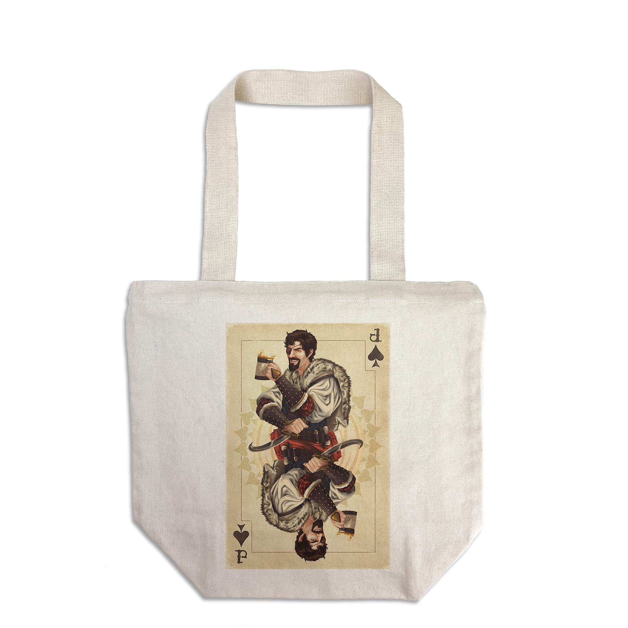 Lantern Press Jack of Spades Playing Card Design - 100% Cotton Canvas Reusable Tote Bag for Grocery Shopping, Beach Trips & Daily Use