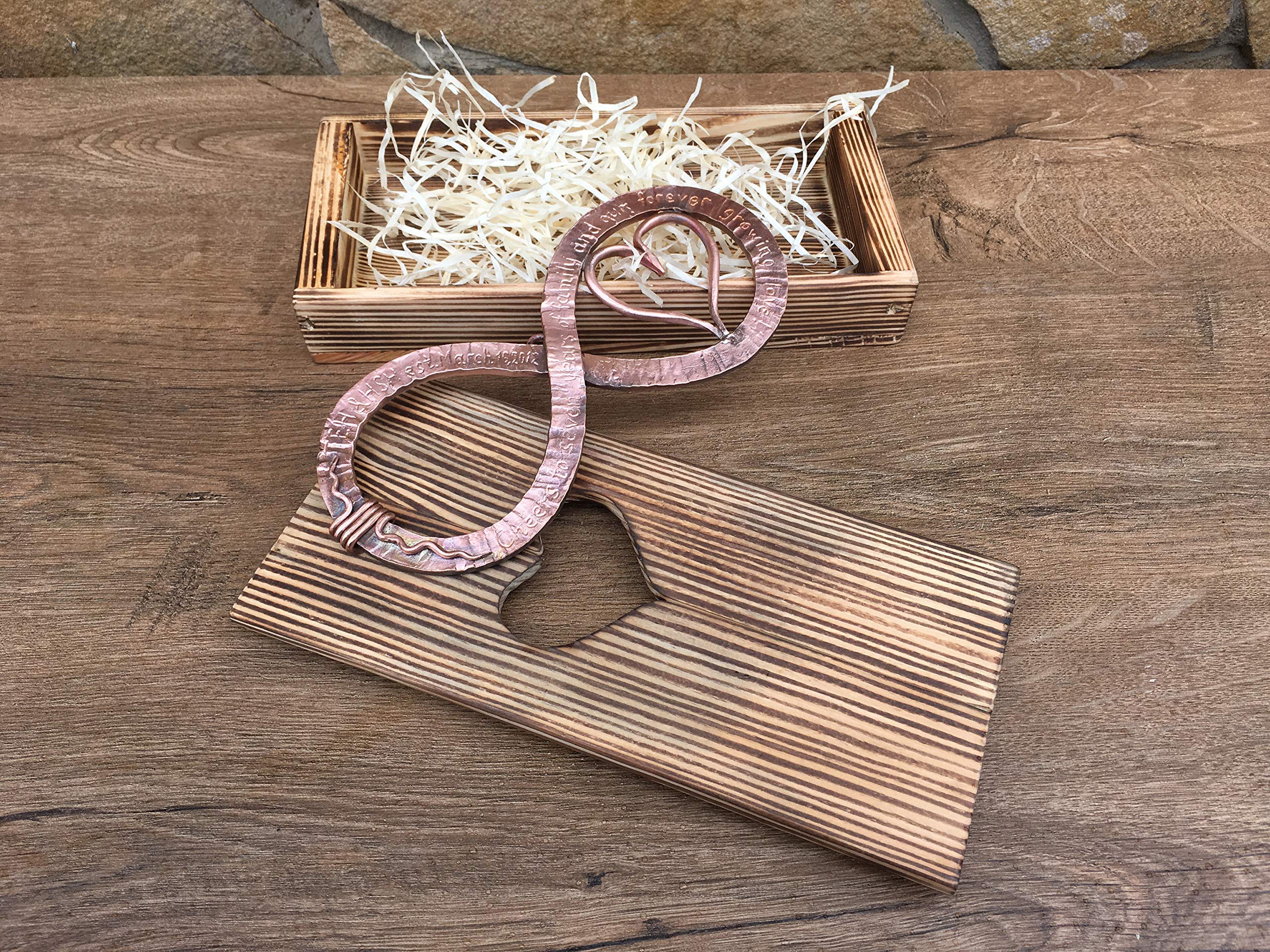 Copper Infinity Sign - Elegant 7th Anniversary Gift for Couples, Handmade Copper Decor for Home & Office, Unique Infinity Art for Wedding & Romantic Occasions