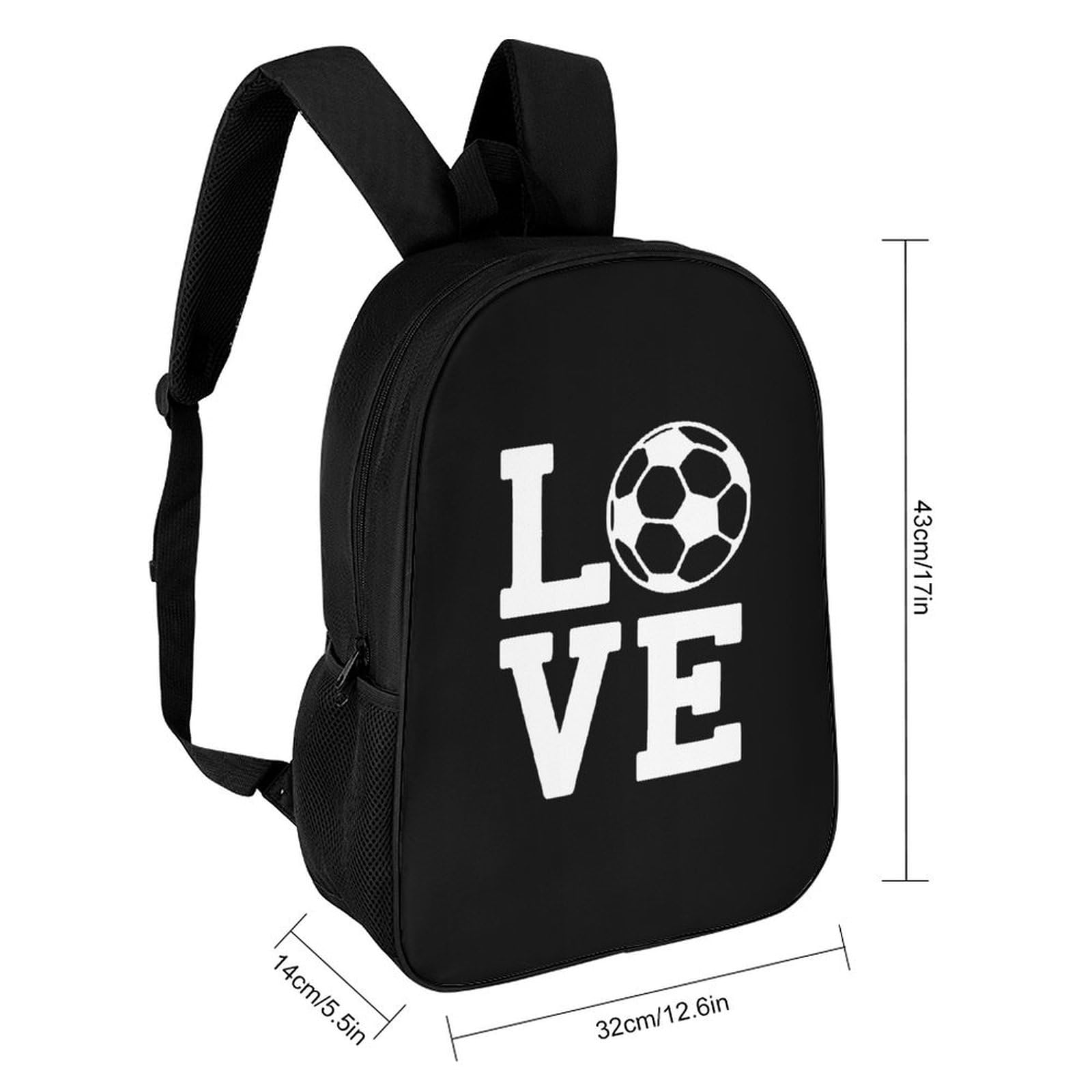 IOEDTHBJ 17 Inch Soccer Themed Laptop Backpack for Men & Women - 3D Printed Design School/Work Computer Bag - Perfect for College, Office & Travel