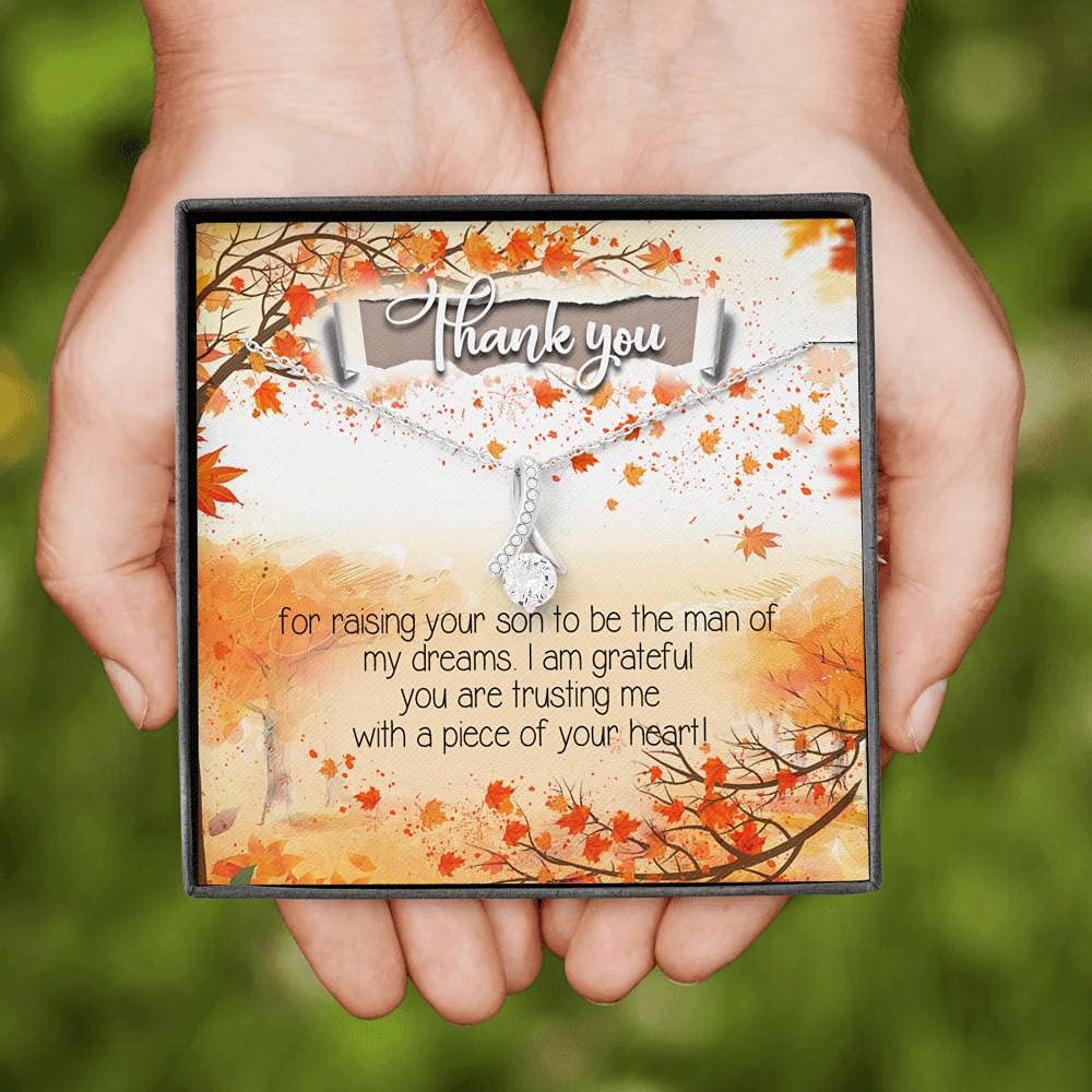 Mother-in-Law Pendant Necklace Gift - Elegant Jewelry with Card & Box for Special Occasions