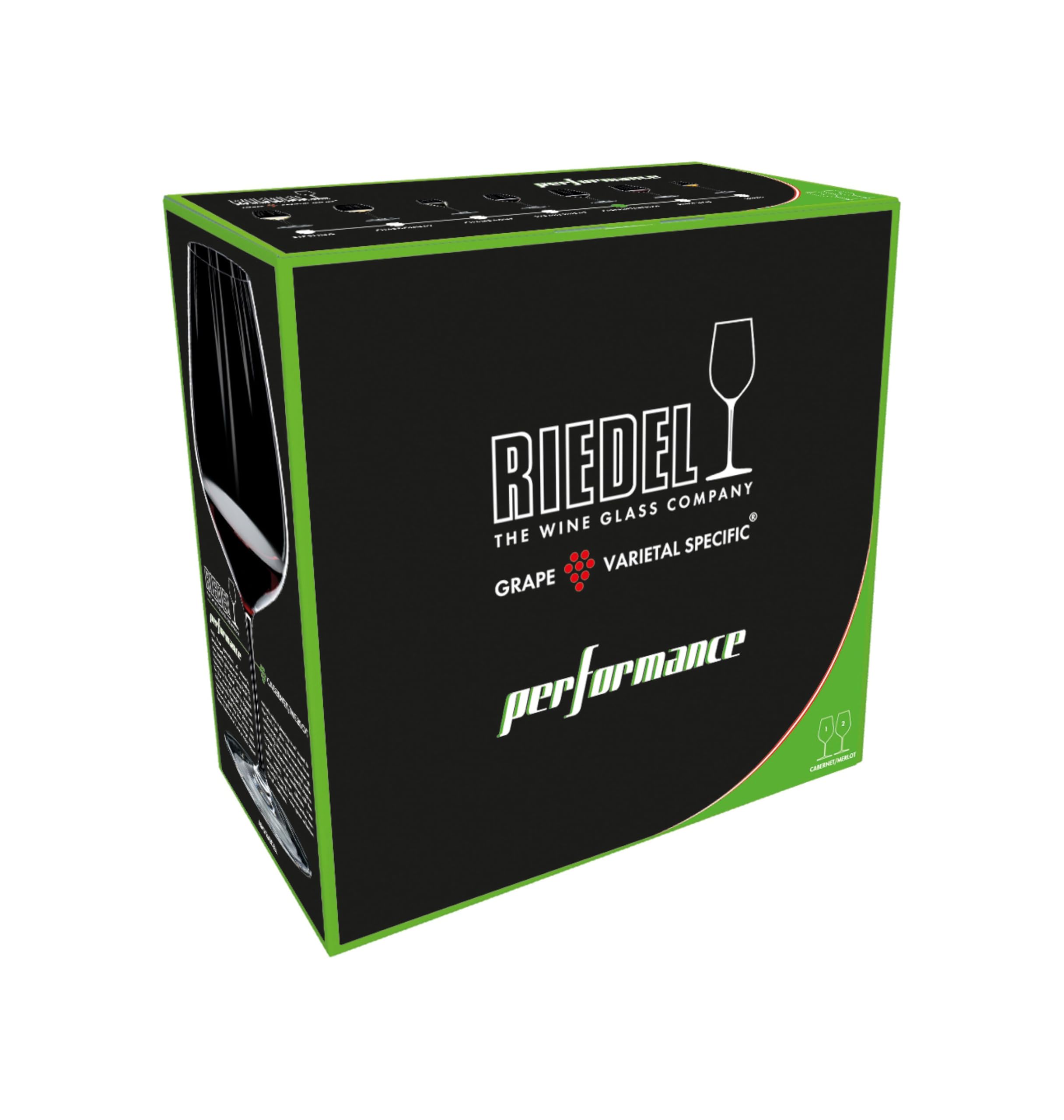 Premium Riedel Performance Cabernet Wine Glasses Set of 2 - Crystal Clear Stemware for Red Wine Tasting & Fine Dining - Perfect for Gifts, Dinner Parties & Wine Enthusiasts