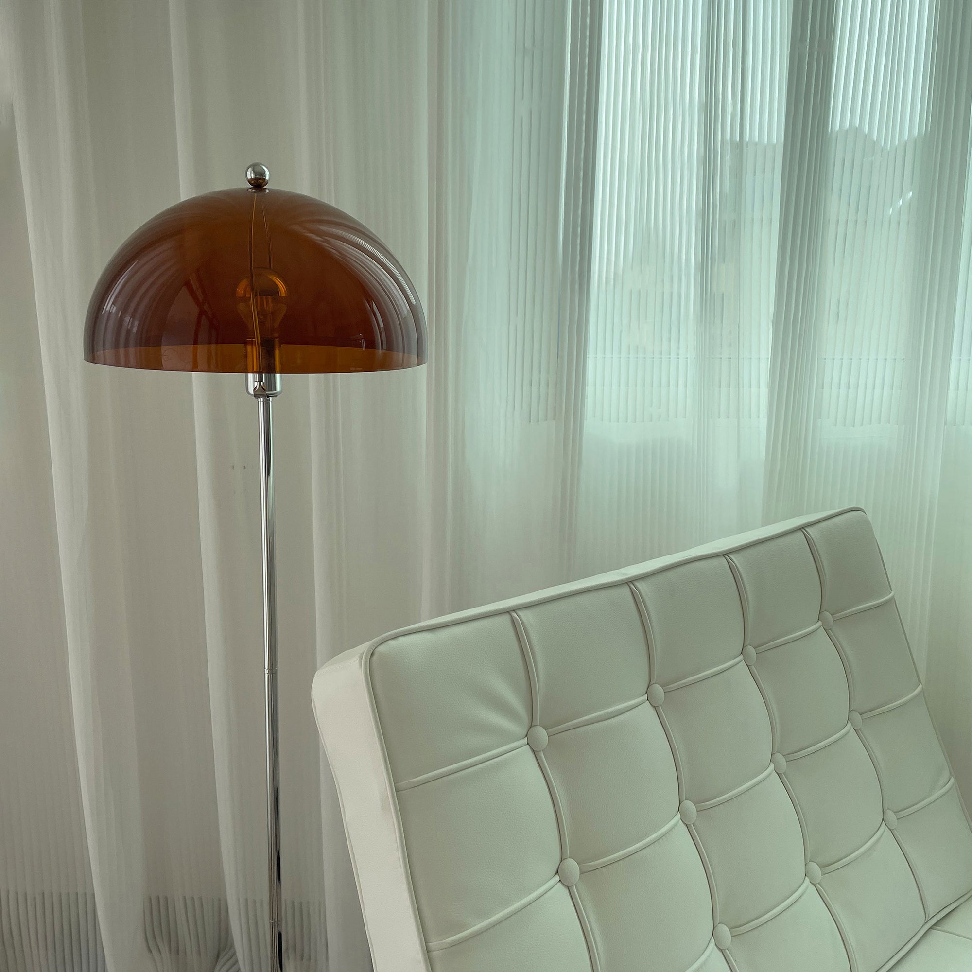 Modern Acrylic Mushroom Floor Lamp - Dimmable LED Standing Light for Living Room, Bedroom & Office - Soft Ambient Lighting for Home Decor & Relaxation