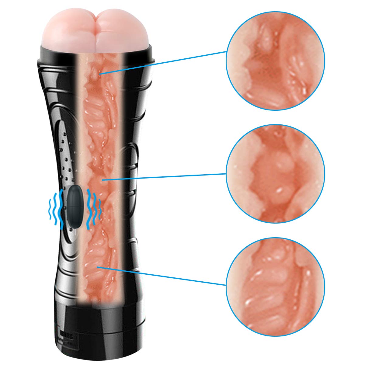 Realistic 3D Textured Vagina Male Masturbator - Lifelike Touch & Feeling Adult Sex Toy for Men - Perfect for Solo Play, Couples Fun & Discreet Pleasure