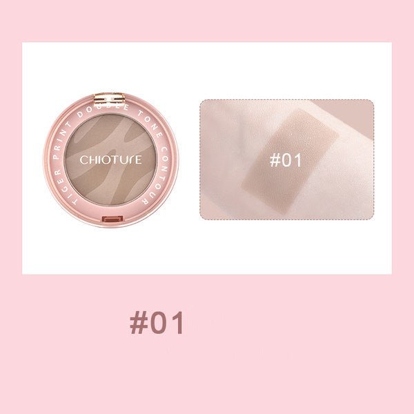 CHIOTURE Dual Color Contour Powder for Face - Buildable & Blendable Makeup for Cheekbones & Jawline - Perfect for Everyday & Special Occasion Makeup Looks