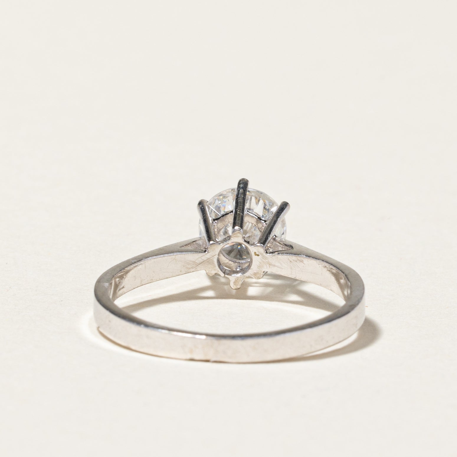 18K White Gold Solitaire Diamond Engagement Ring | 0.87ct G-H Color VS Clarity | Size 5.25 | Perfect Proposal Gift for Her | Wedding, Anniversary & Special Occasions