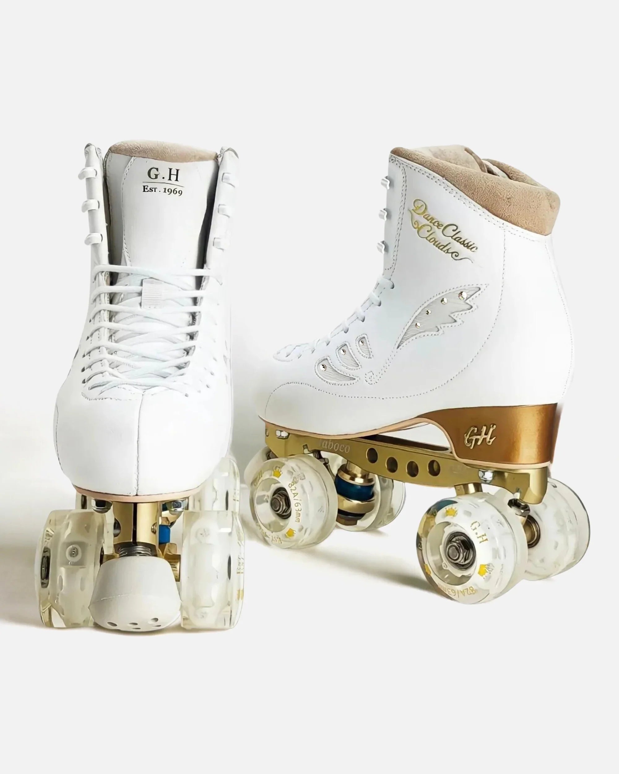 GH Dance Classic Clouds Quad Roller Skates for Adults - Vanguard or Jaboco Frame Options - Perfect for Roller Derby, Artistic Skating & Outdoor Recreation
