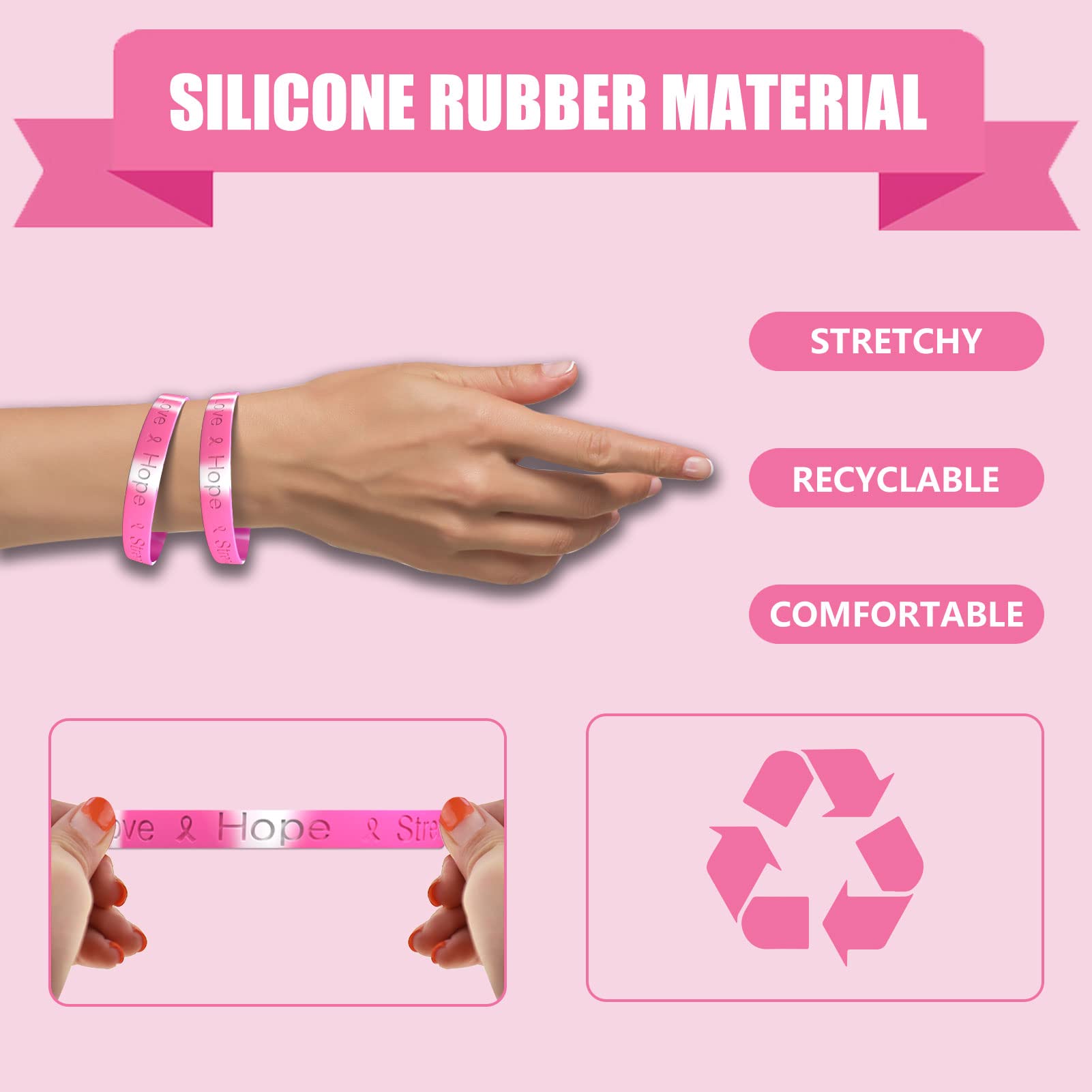 1/12/24 Pairs of Pink Ribbon Breast Cancer Awareness Socks for Women & Men - Football, Baseball Support Socks for Adults & Youth - Perfect for Fundraisers, Sports Events & Daily Wear