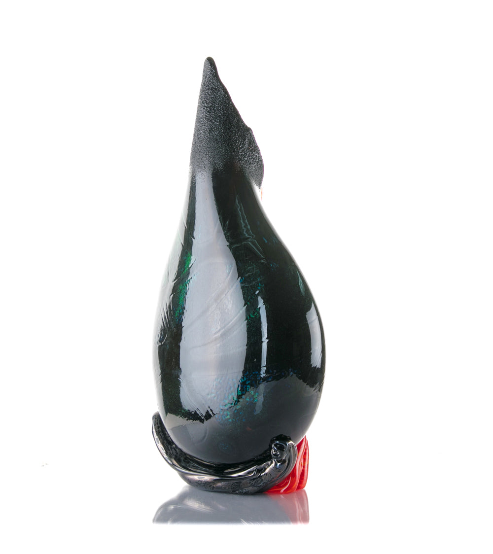 Daniel Moe Black Lava Trail 2 Glass Vessel - Modern Home Decor for Living Room, Office & Wedding Centerpieces