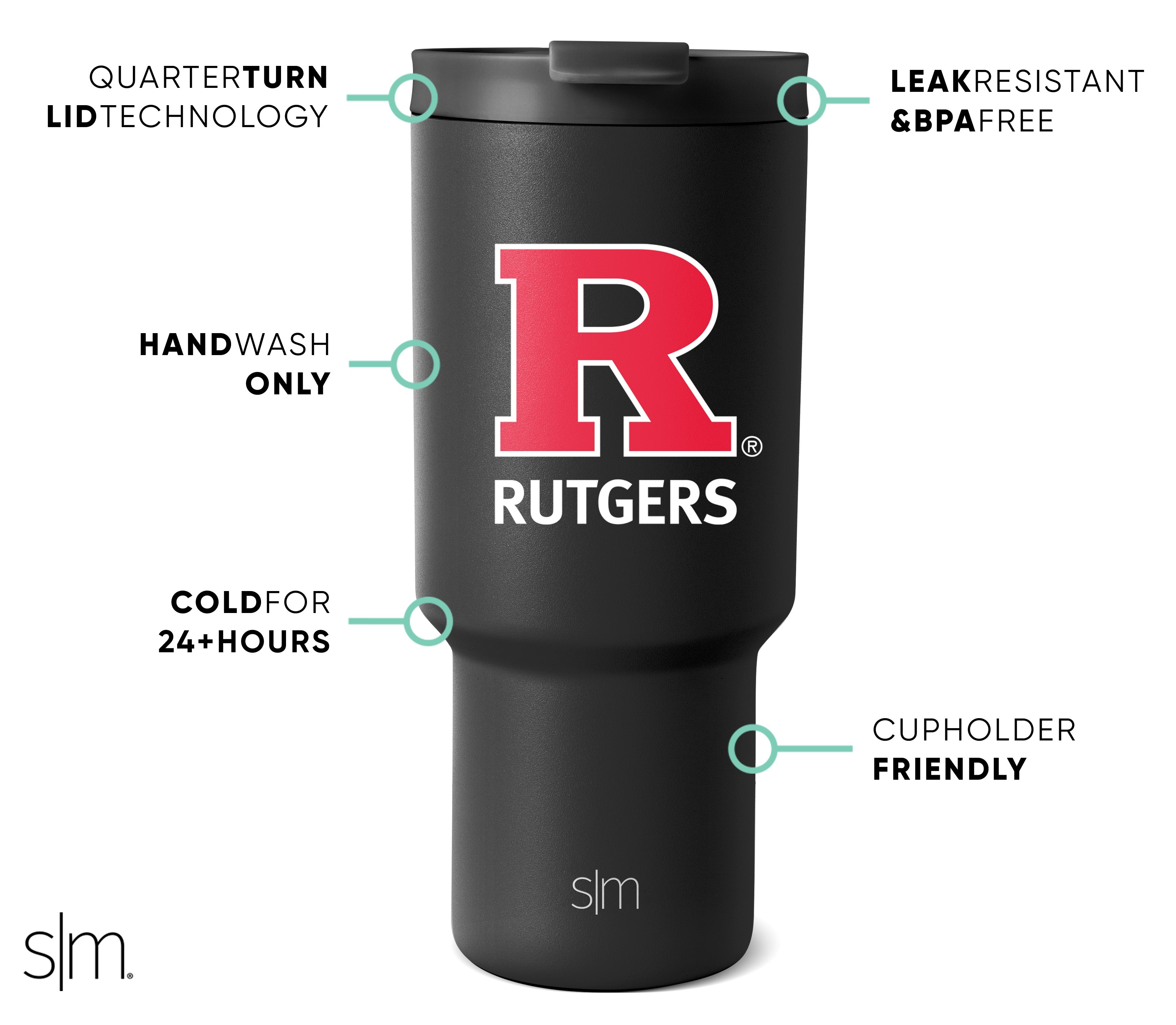 Collegiate Trek Tumbler - Insulated Stainless Steel Water Bottle with Lid for College Students | Perfect for Hiking, Camping & School