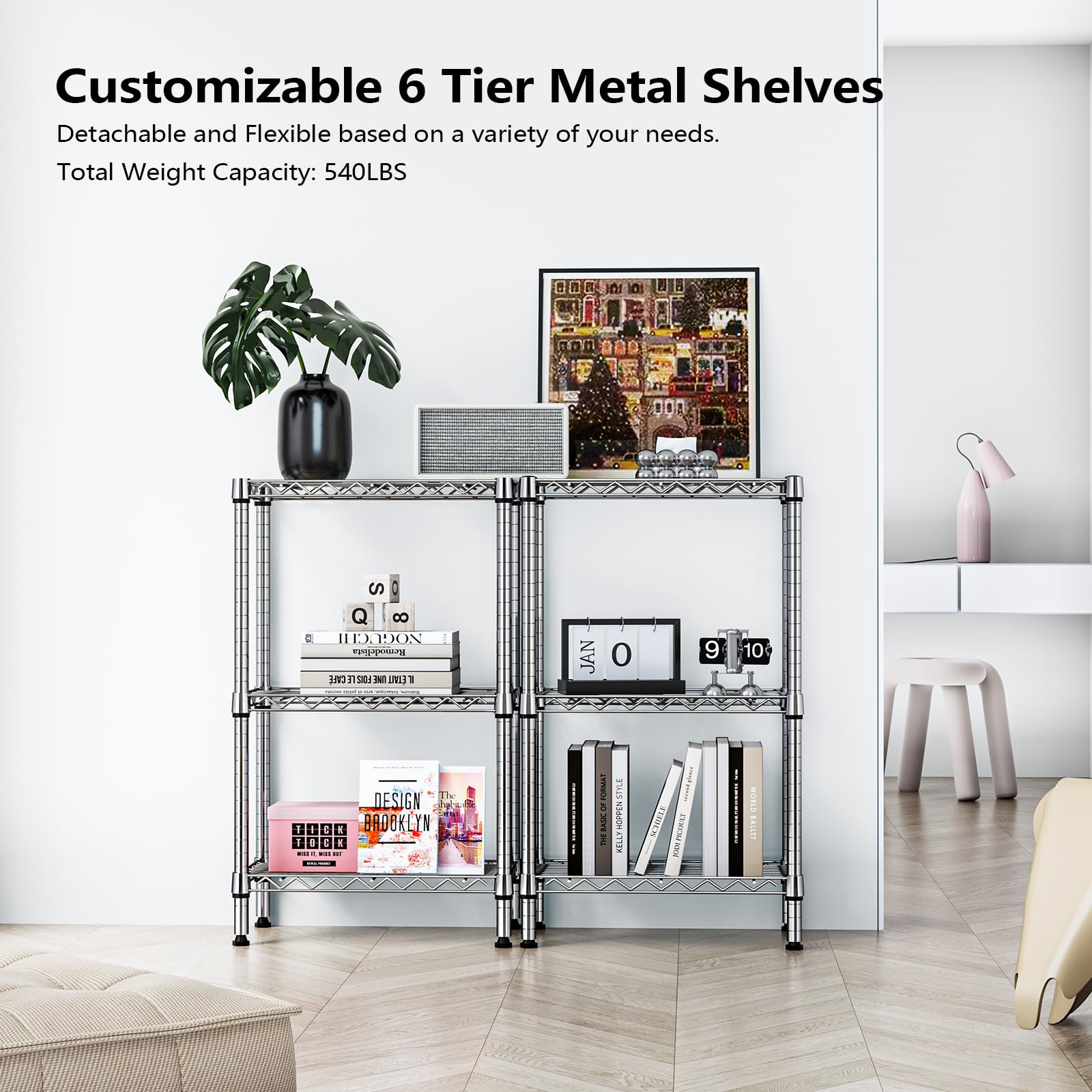 MZG 6-Tier Heavy Duty Metal Wire Shelving Unit - 70.4