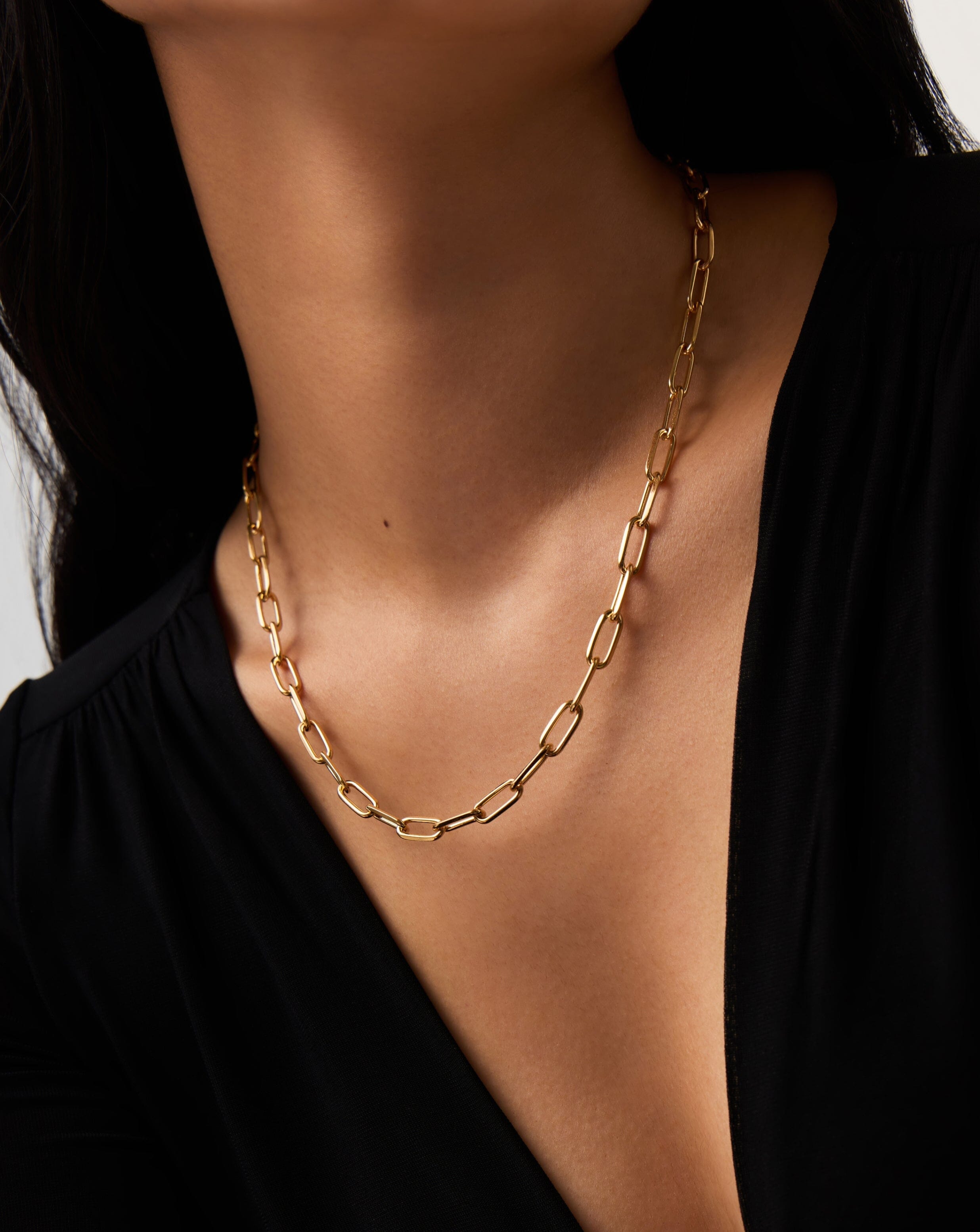 Classic Paperclip Chain Necklace - 18k Gold Plated Elegant Jewelry for Women | Perfect for Everyday Wear, Office & Special Occasions