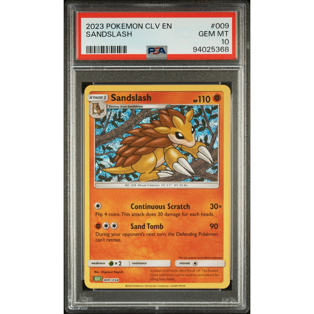 2023 Pokemon Classic Collection 009/034 Sandslash PSA 10 Graded Card - Rare Collectible for Trading Card Game Enthusiasts & Perfect Gift for Pokemon Fans