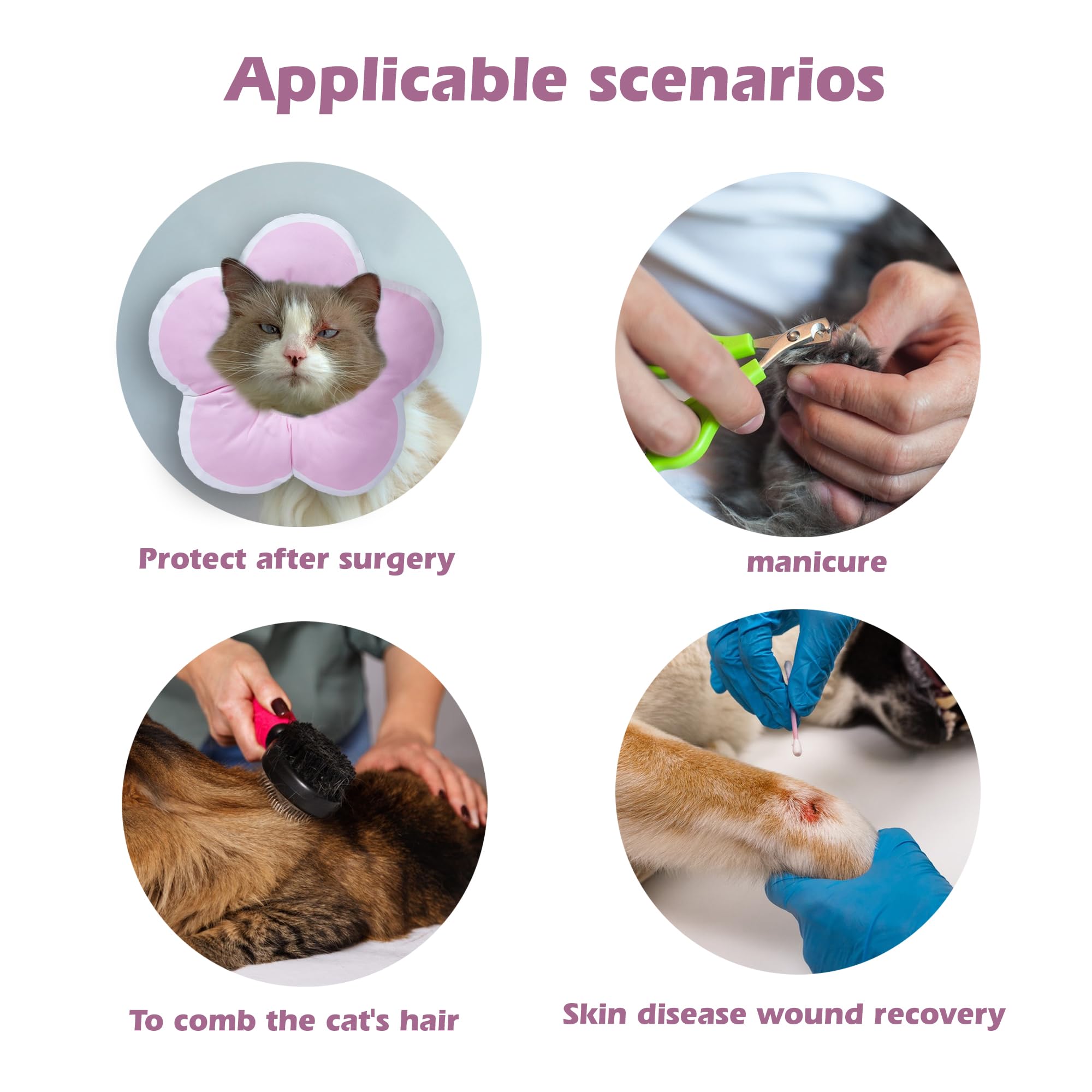Soft Adjustable Dog Cone for Small Dogs & Cats - Comfortable Post-Surgery Recovery Collar to Stop Licking Wounds - Washable Elizabethan Collar (Pink, Small) - Perfect for Post-Surgical Care, Wound Protection & Pet Recovery at Home