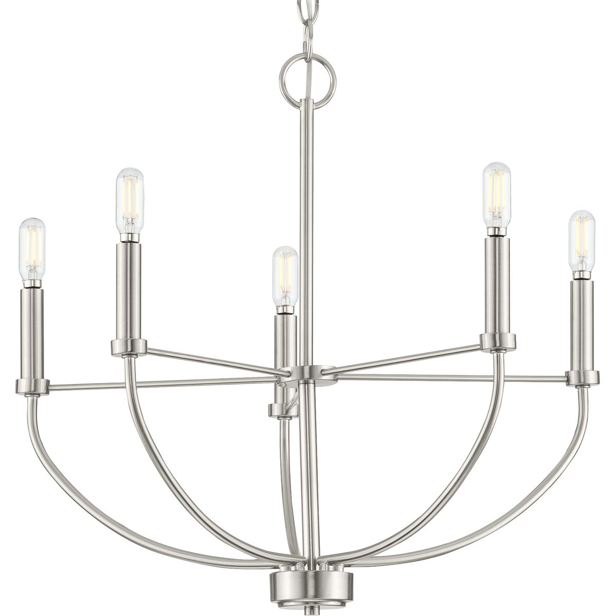 Leyden Collection 5-Light Chandelier - Modern Crystal Ceiling Light Fixture for Dining Room, Living Room & Bedroom | Elegant Lighting for Home Decor