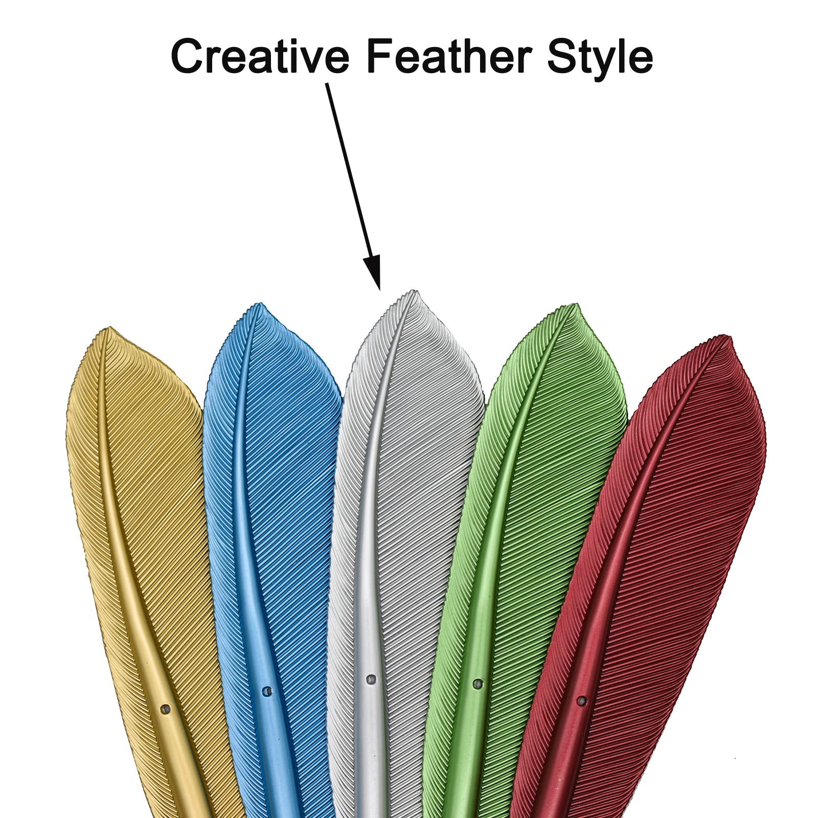 Maydahui 20 PCS Feather Rollerball Pens - Artificial Wing Design with Black Ink & 5 Color Options - Smooth Writing for Office, School, Teachers & Students - Perfect for Journaling, Note Taking & Creative Gift Giving