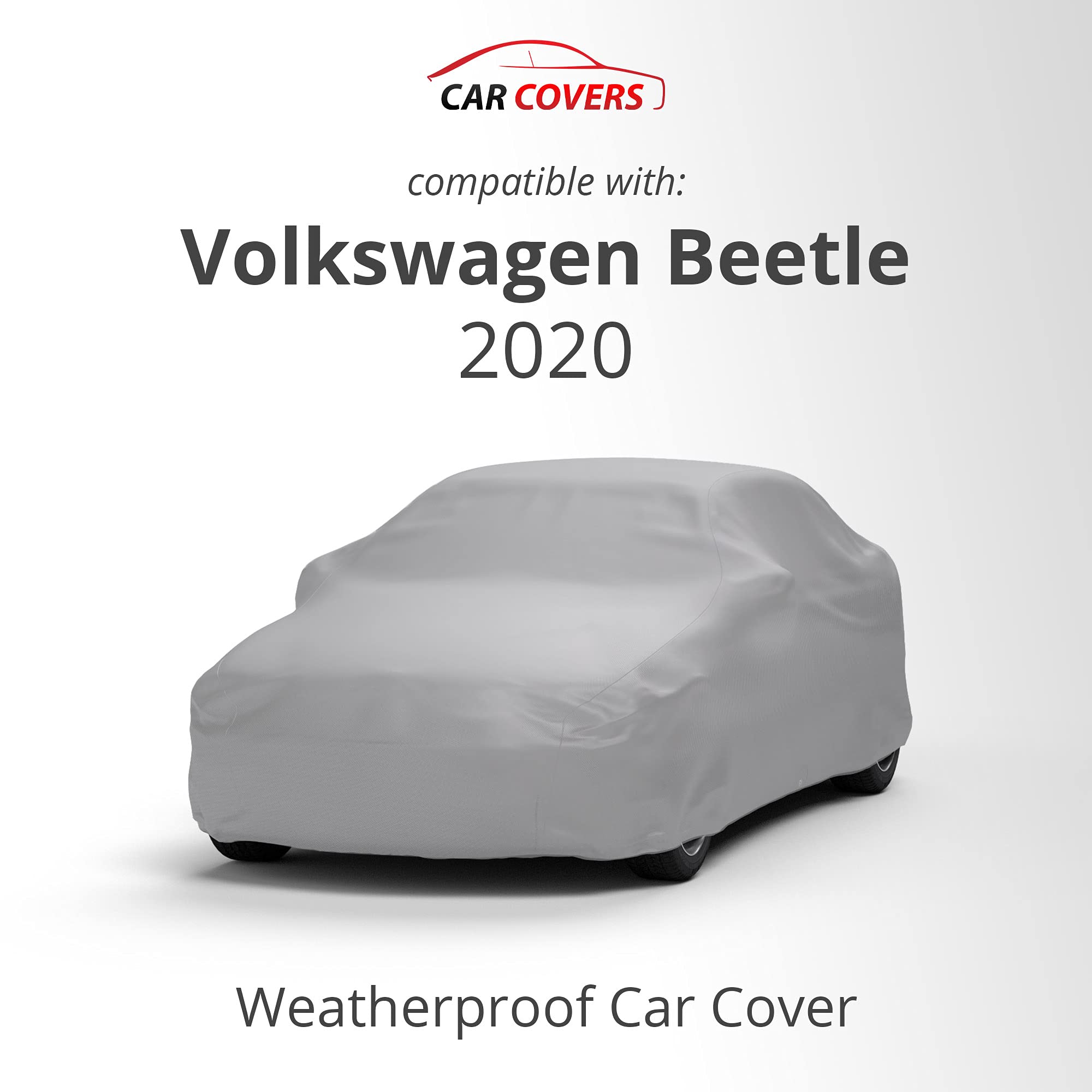 Weatherproof Car Cover for Volkswagen 2020 Beetle - Outdoor Waterproof Vehicle Protection with Anti-Theft Cable Lock | Durable Car Accessories for All Seasons, Rain, Snow & Sun Protection - Perfect for Parking Lots, Driveways & Long-Term Storage