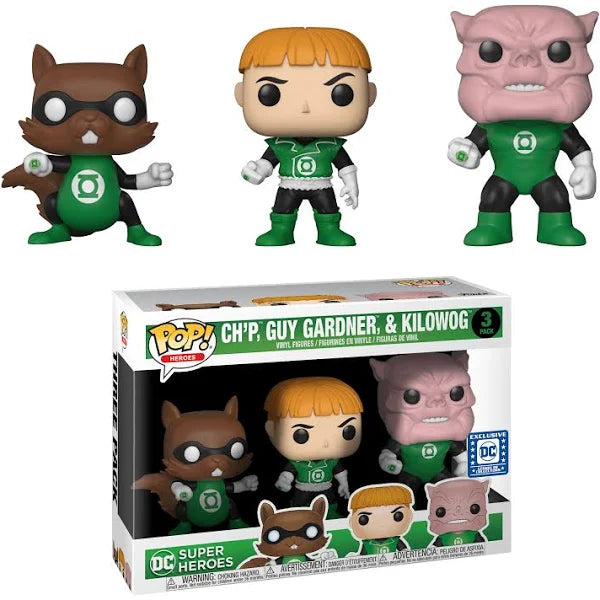 DC Super Heroes Action Figures - Ch'p, Guy Gardner & Kilowog 3-Pack Collectible Set | Perfect for Display, Gifts & Comic Book Fans
