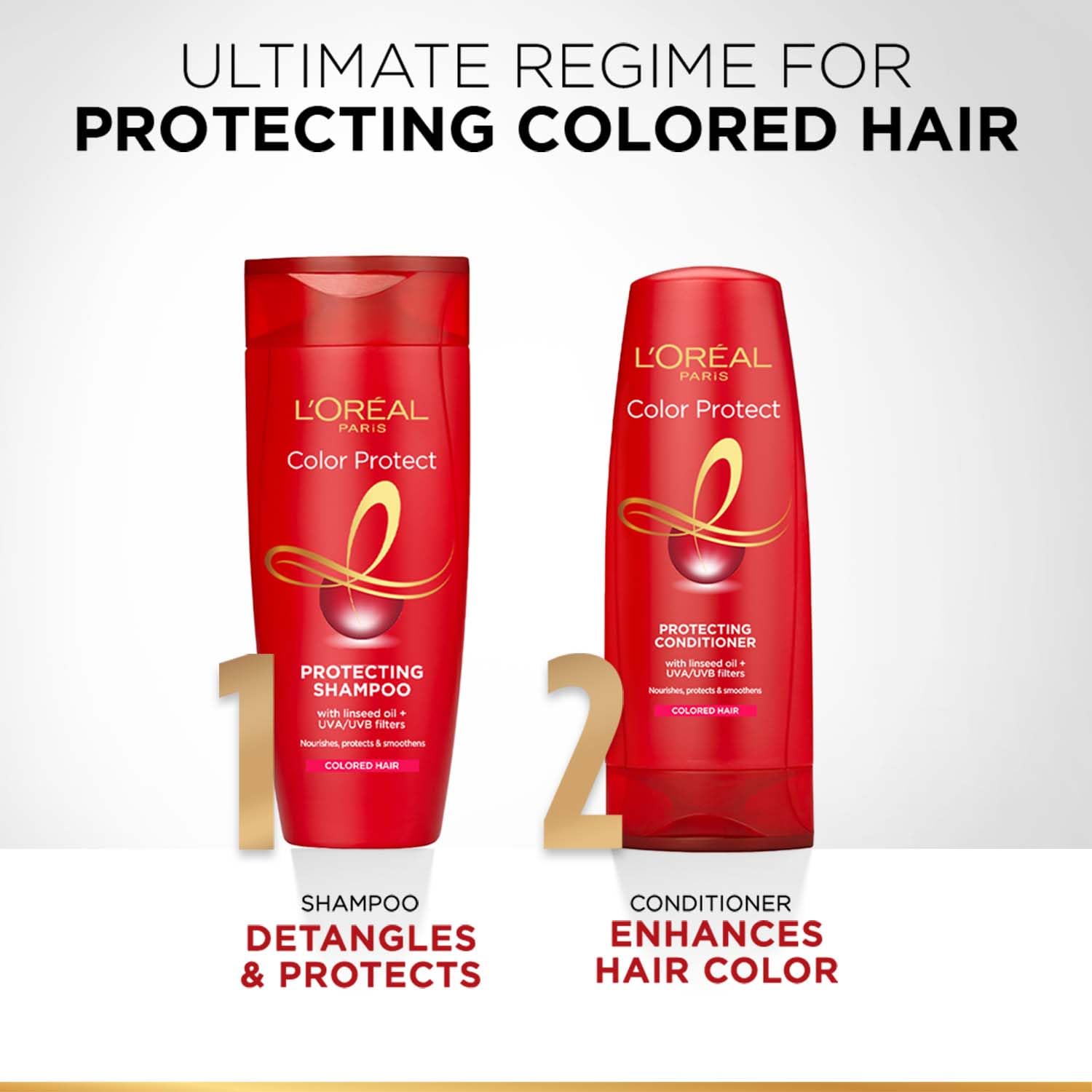 L'Oreal Paris Vibrant & Revived Color Protect Conditioner for Color-Treated Hair - 180ml | Sulfate-Free, UV Protection & Shine Boost | Perfect for Daily Hair Care & Salon-Quality Results at Home