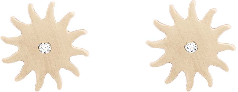 Helen Ficalora Diamond Sun Stud Earrings in 14K Yellow Gold - Perfect for Everyday Wear & Special Occasions