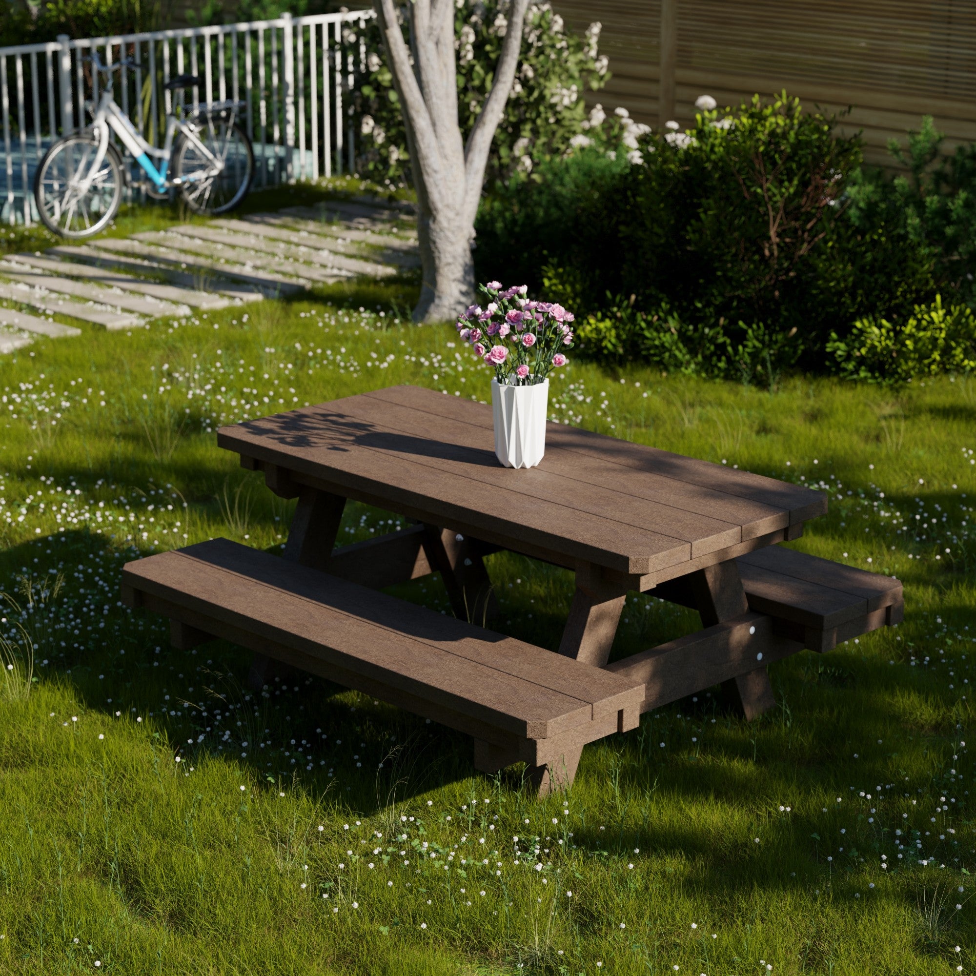 Heritage Kids Picnic Table - Durable Outdoor Wooden Table for Children's Playtime, Backyard, and Garden Activities