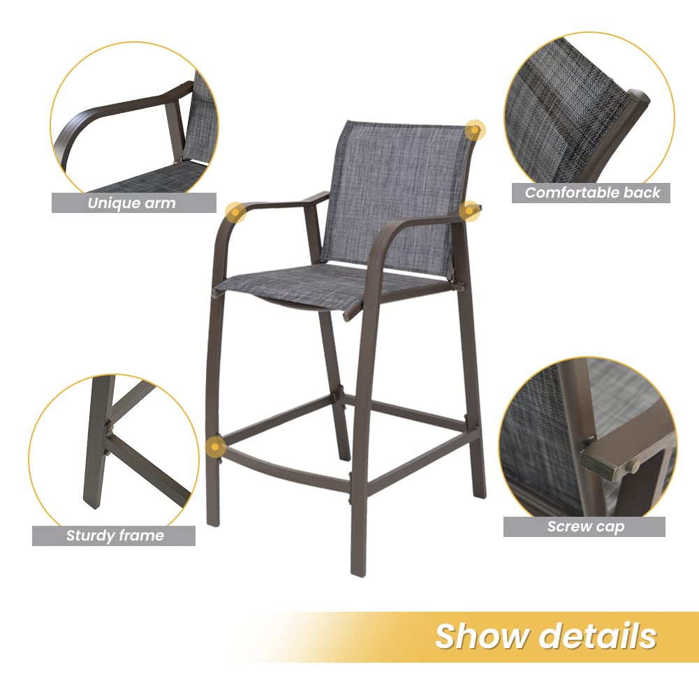 Crestlive 2-Pack Outdoor Bar Stools Set - 27.5