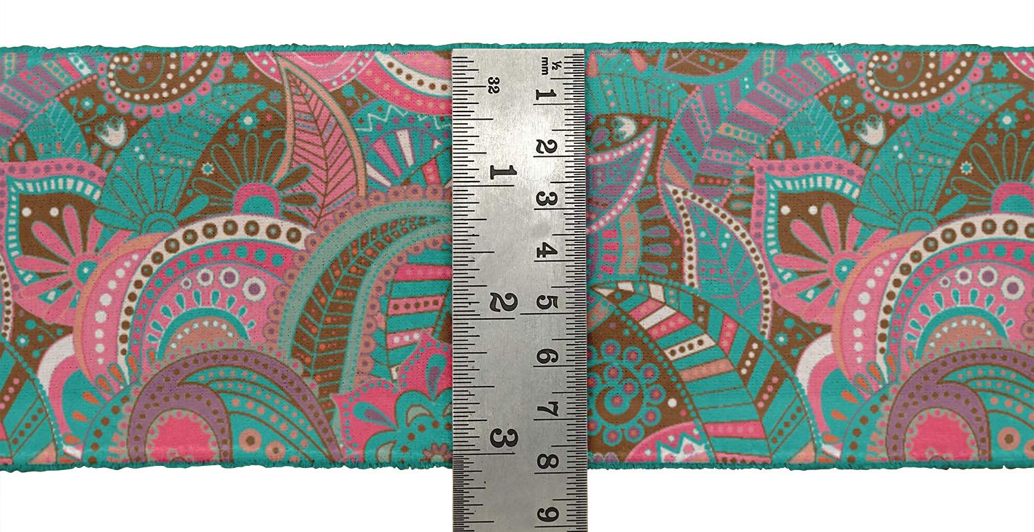 Brown Leaves & Floral Velvet Ribbon Trim - 9 Yards x 3 Inches Wide Decorative Lace for Sewing, Crafts, DIY Accessories | Perfect for Gift Wrapping, Scrapbooking, Home Decor & Fashion Projects