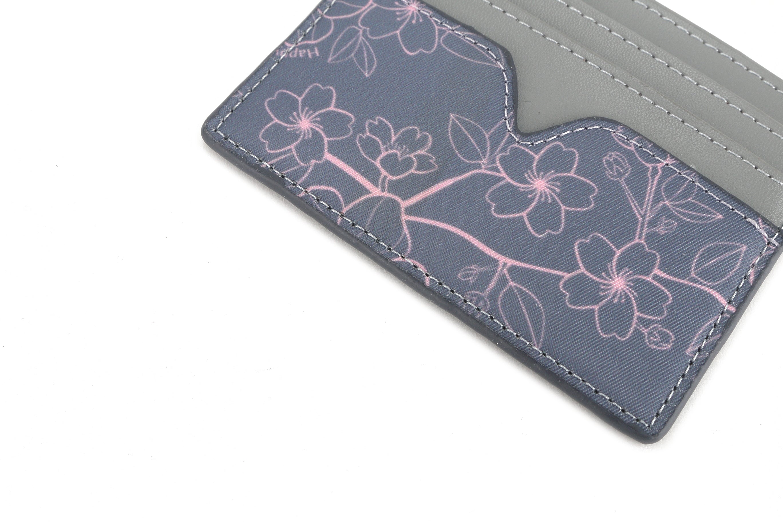 Meilany Ke'olu Sakura Grey Card Holder Wallet - Slim RFID Blocking Credit Card Case for Women - Perfect for Everyday Use, Travel & Business
