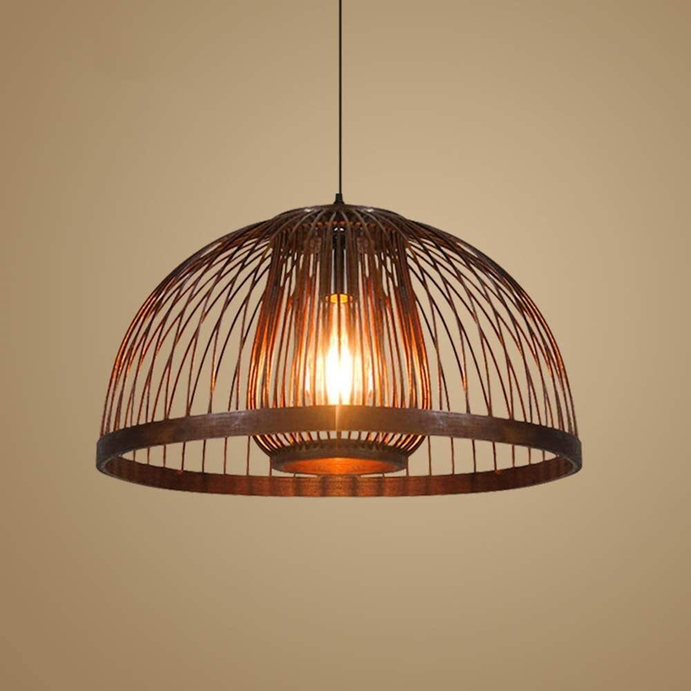 Vintage Industrial Bamboo Weave Pendant Light - Adjustable E27 Retro Hand Woven Wicker Lamp Shade for Cafe, Restaurant & Bedroom - Tropical DIY Ceiling Chandelier Lighting Decor | Perfect for Boho, Farmhouse & Coastal Home Decor