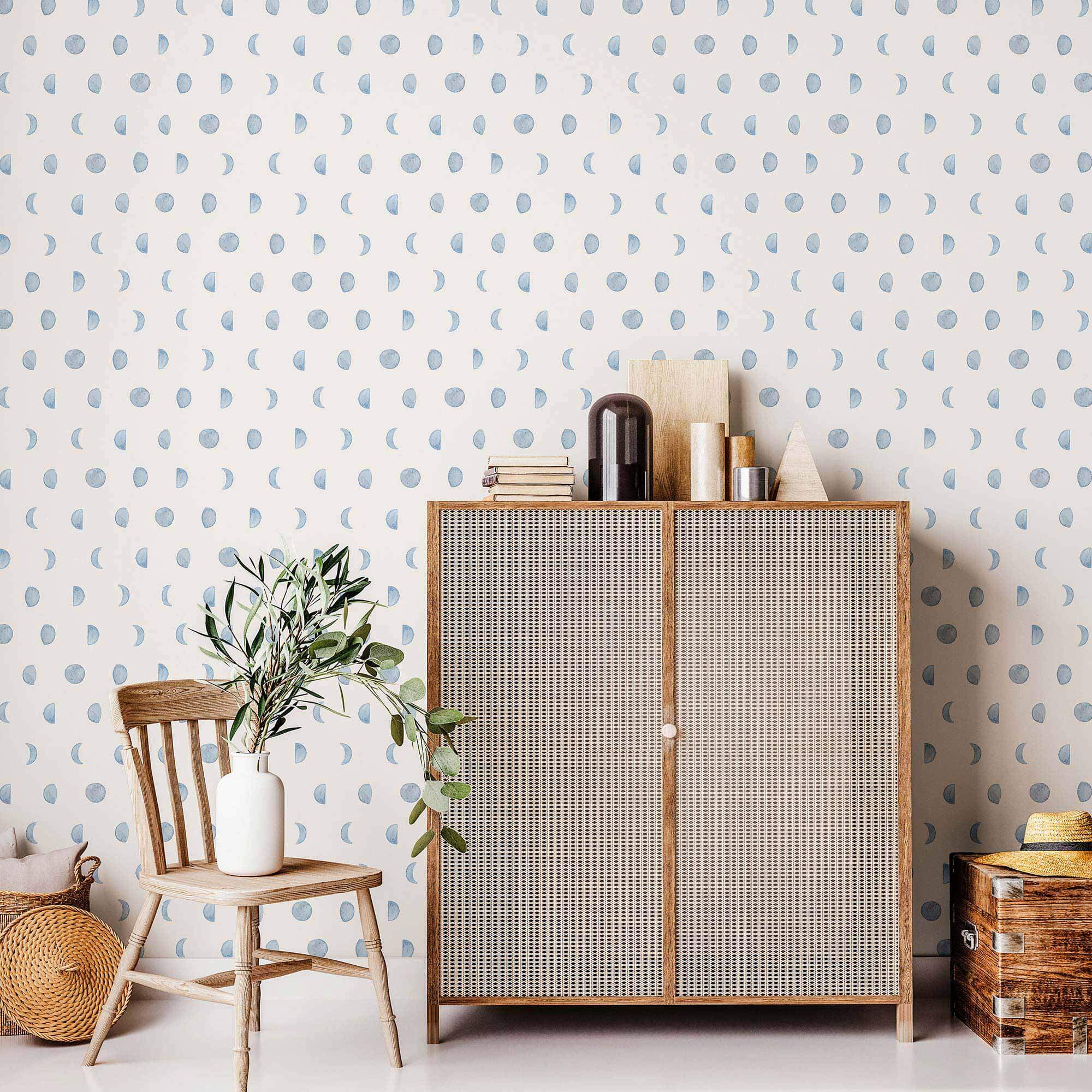 Blue Moon Peel and Stick Removable Wallpaper - Self-Adhesive Wallpaper for Bedroom, Living Room, Nursery - Easy to Install & Remove - Waterproof & Durable - 4886