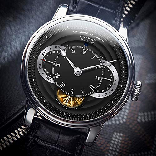 BORMAN Men's Automatic Mechanical Watch - Luxury Business Dress Wristwatch with Self-Wind, 50M Waterproof, Month/Week/Date/24H Display - Perfect for Office, Formal Events & Everyday Wear