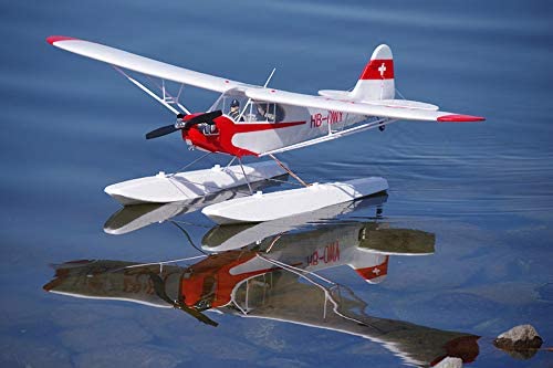 FMS RC Airplane J3 Cub V3 4-Channel Remote Control Plane with Floats - 1400mm Wingspan Water & Sea Plane for Adults (PNP - No Radio/Battery/Charger) | Outdoor Hobby Flying, Lake & Beach RC Adventures