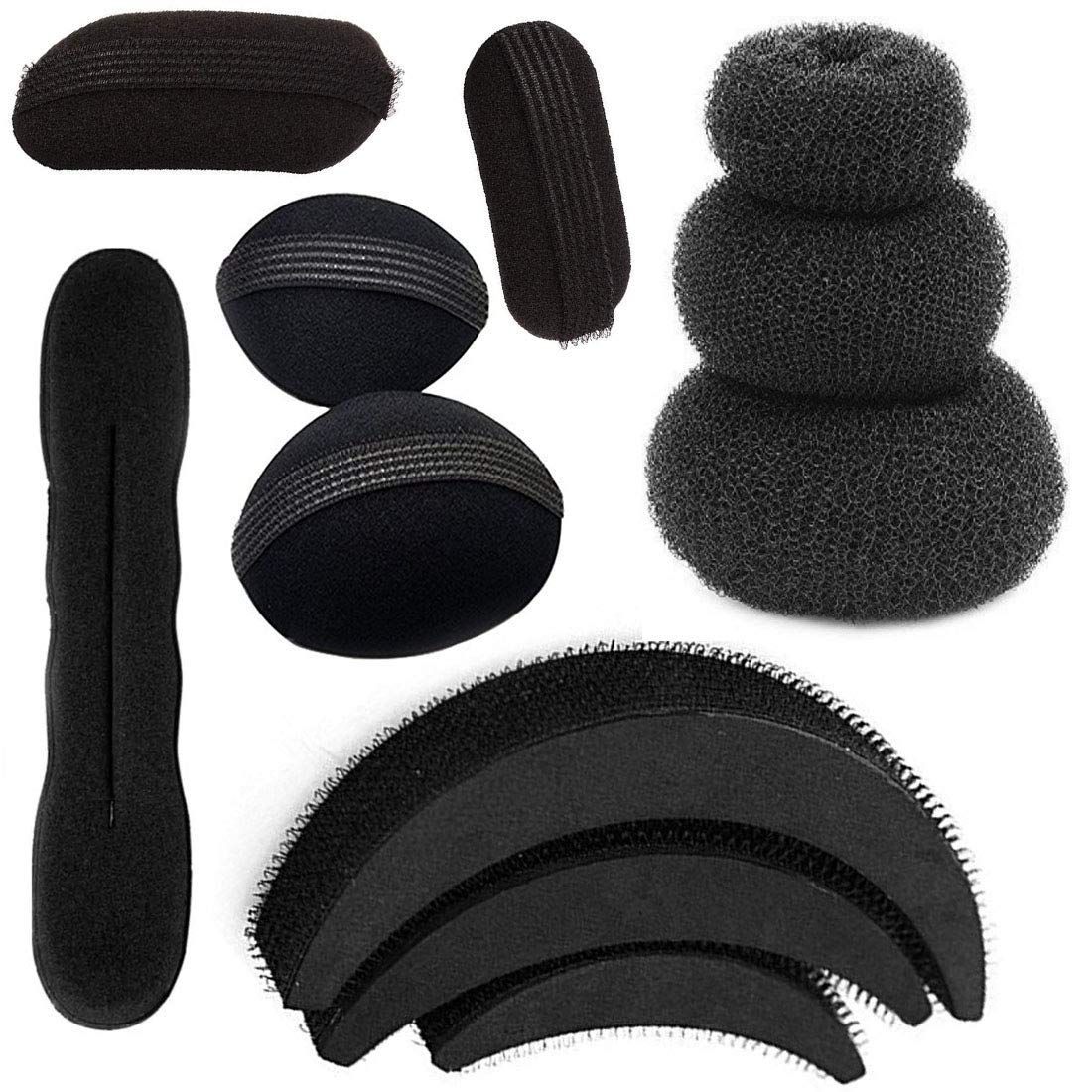 VinshBond 11-Piece Hair Accessories Set for Women & Girls - Hair Puffs, Buns & Updos - Black Hair Clips & Ties for Styling - Perfect for School, Work & Parties