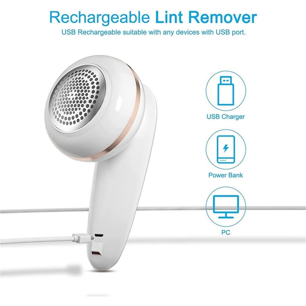 Rechargeable Electric Fabric Shaver & Lint Remover with Replaceable Stainless Steel Blades - Perfect for Sweaters, Coats, and Home Textiles