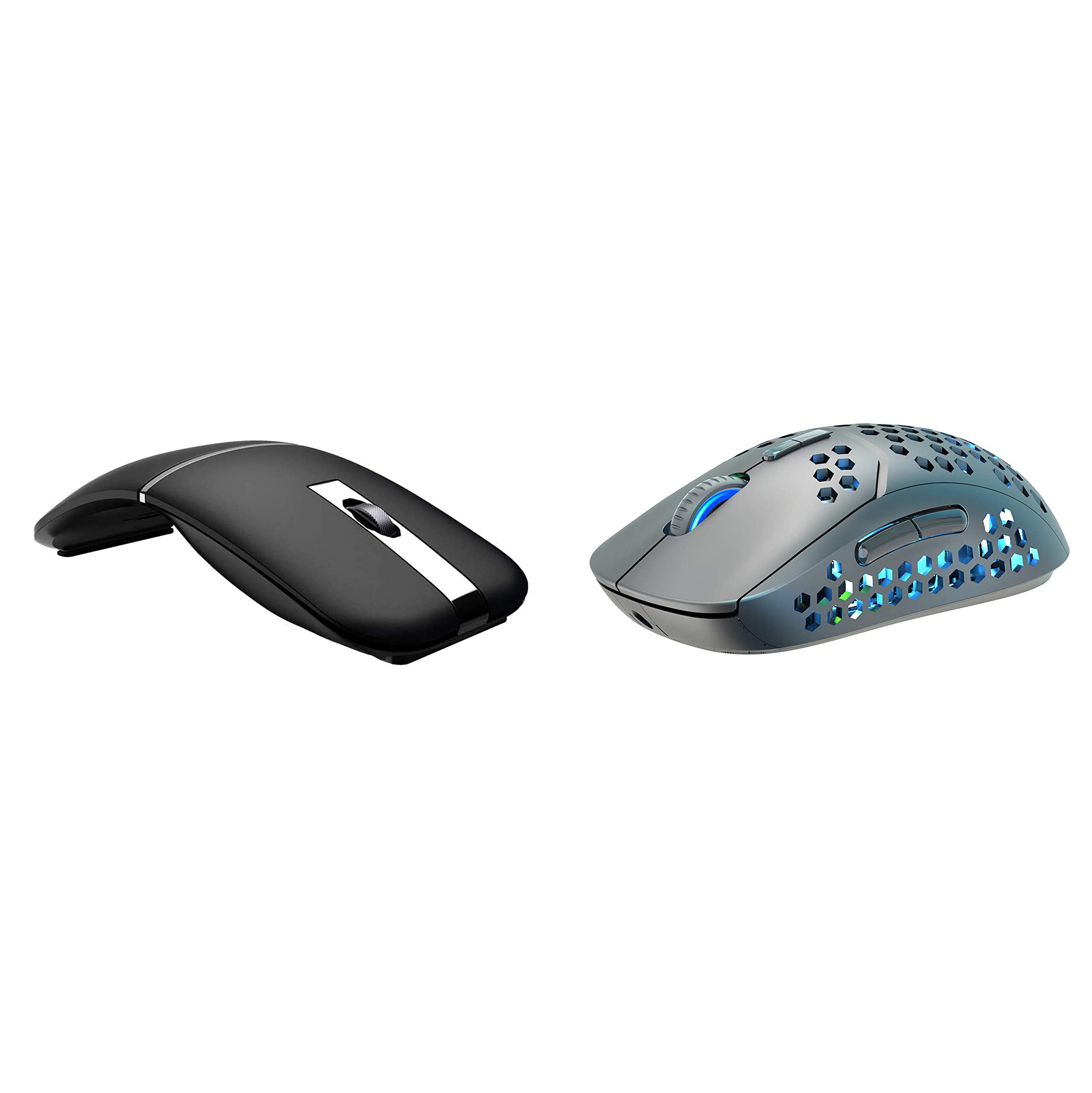 Wireless Gaming Mouse with Silent Click, 2.4G USB, 7-Color LED Backlight & Honeycomb Shell - Rechargeable, 2400 DPI, Lightweight for PC/Laptop - Perfect for Office Work, Gaming & Night Use