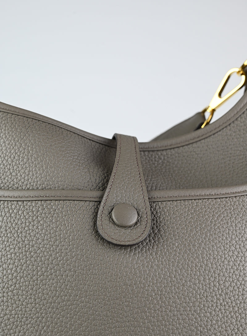 Authentic Hermès Evelyne 29 Leather Shoulder Bag in Taupe - Perfect for Work, Travel & Everyday Luxury