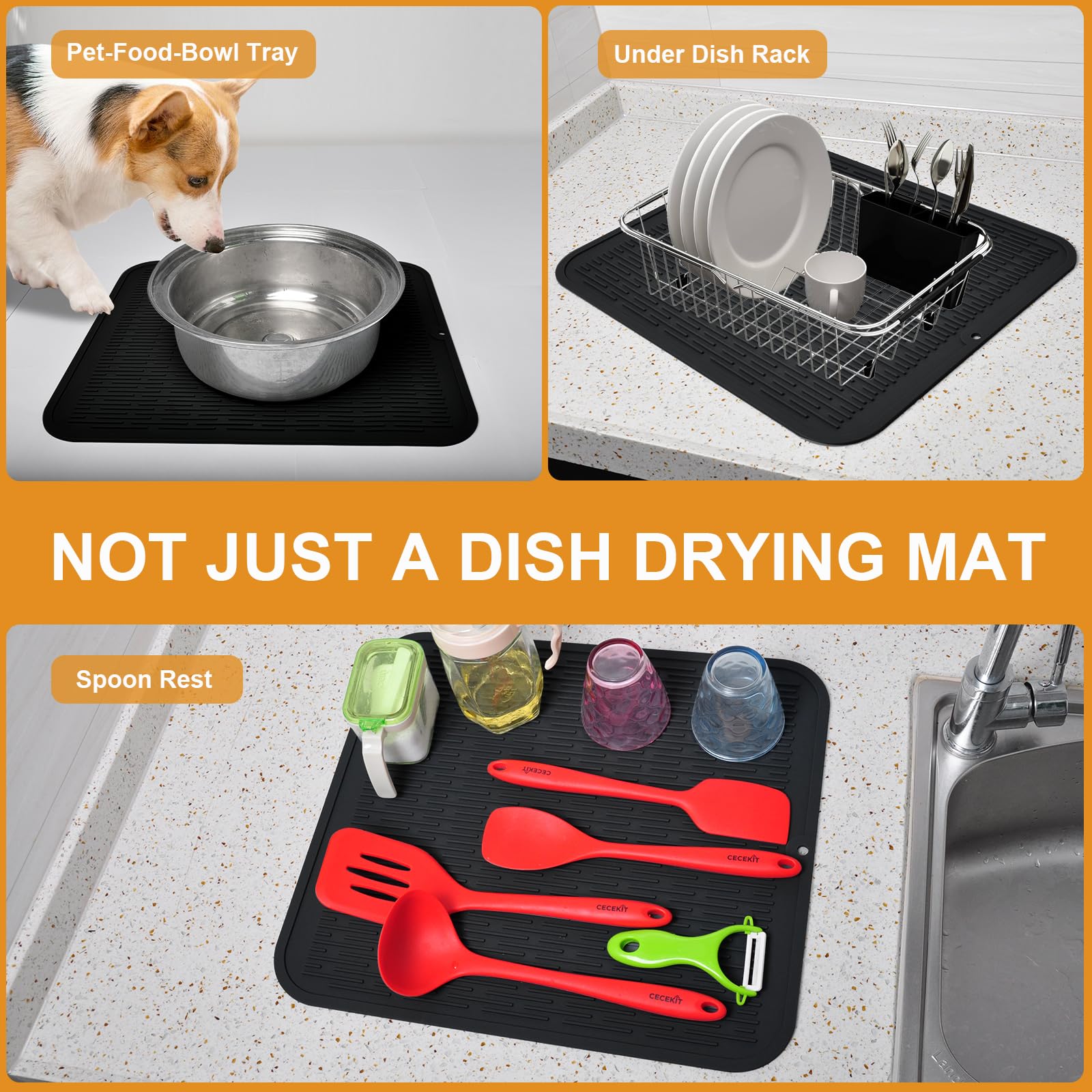 Silicone Dish Drying Mat 18x16