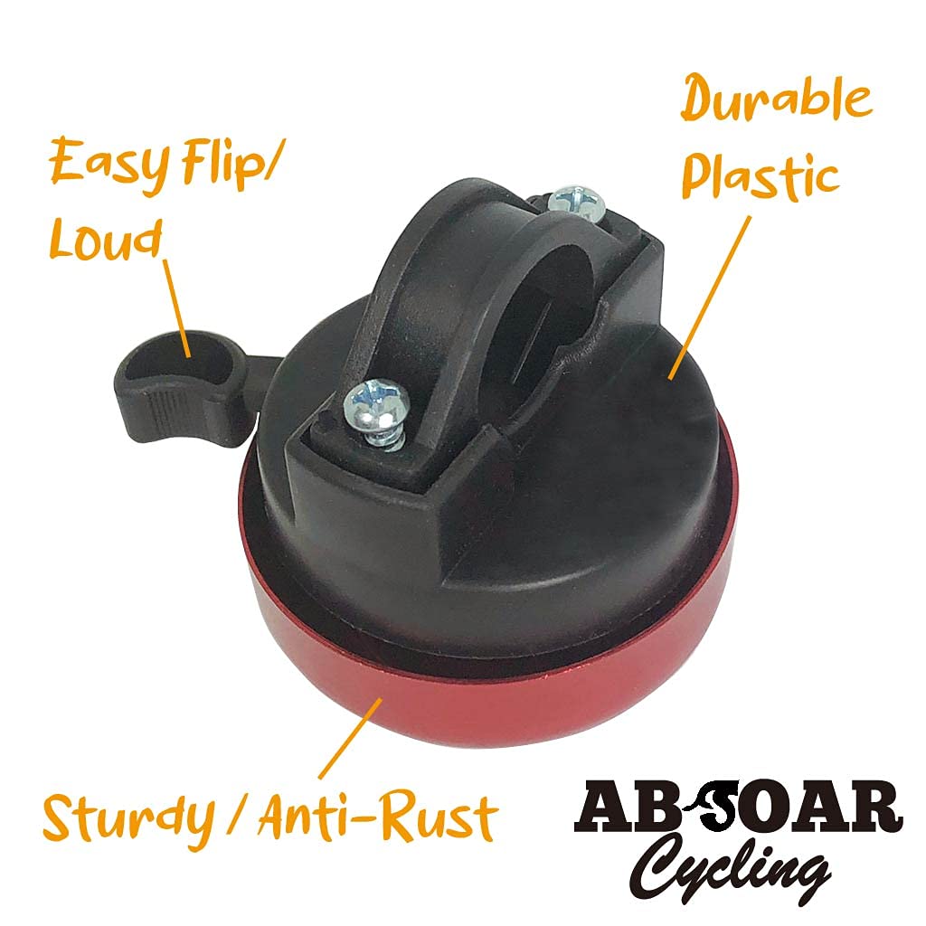Premium Bike Bells for Adults & Kids - Durable Bicycle Bell for Mountain, City, Road Bikes & Beach Cruisers (Black/Blue/Red/Gold/Silver/Purple) - Perfect for Commuting, Family Rides & Outdoor Adventures in USA (Texas, New York, California)