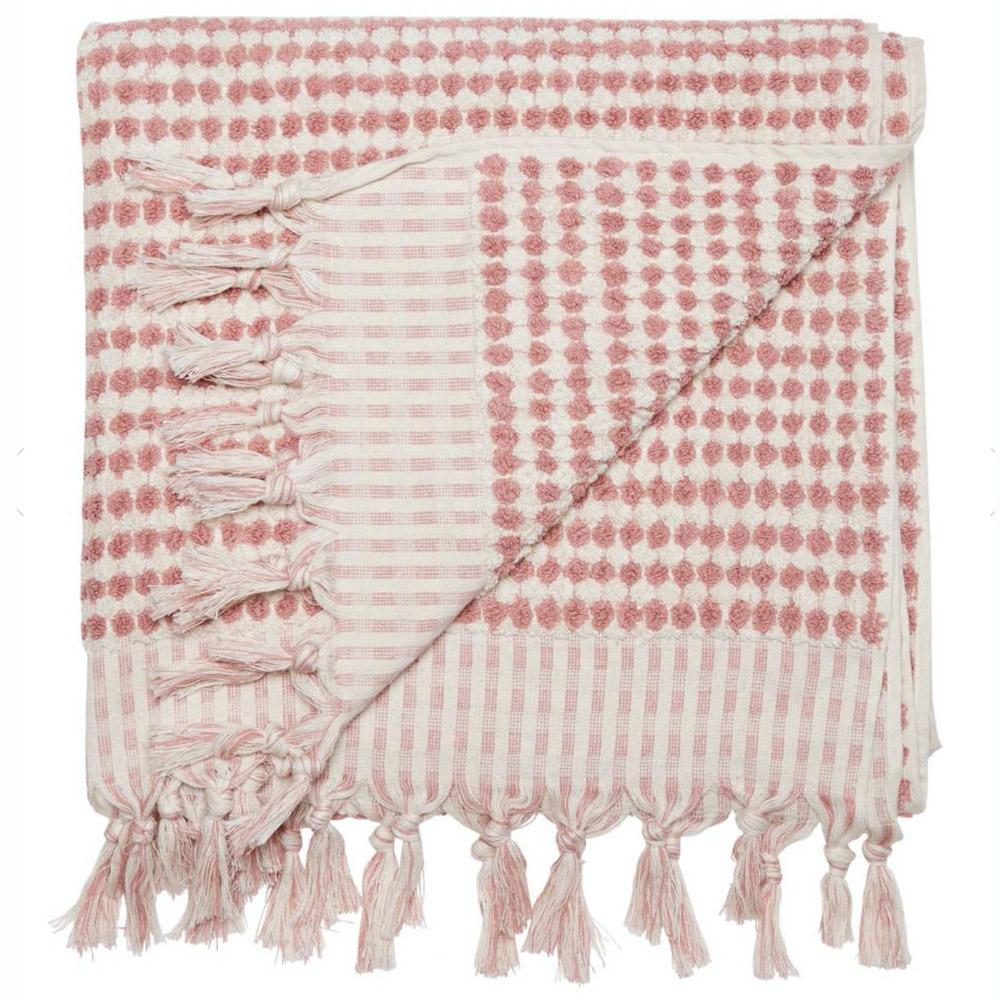 Premium Crescent Towel - Soft & Absorbent Dusty Pink Bath Towel for Spa, Beach, and Home Luxury