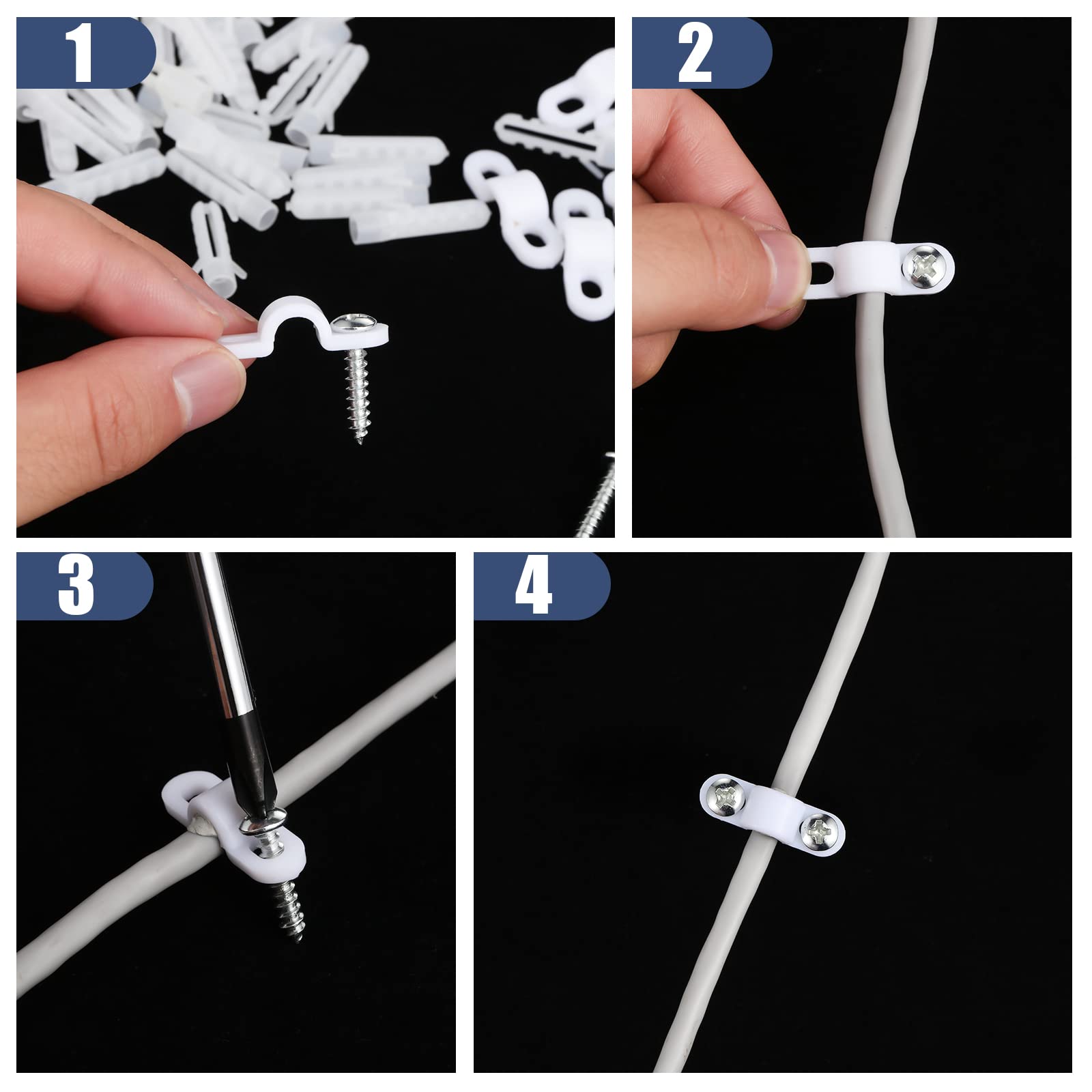 White Plastic Shelf Clips for Wire Shelving (240) - Secure Storage Organizer