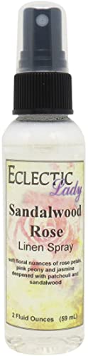 Natural Sandalwood Rose Linen Spray - 8 oz Aromatherapy Mist for Bedding, Pillows & Home Fragrance | Relaxing Sleep Aid & Stress Relief