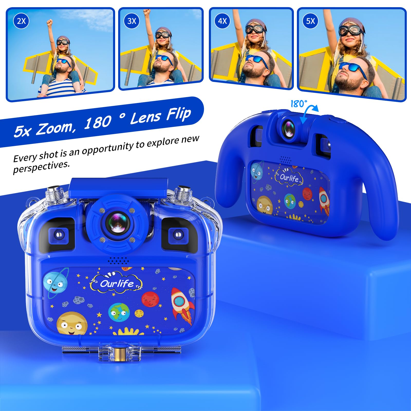 Ourlife 100FT Waterproof Kids Camera - HD 1080P Digital Camera for Boys & Girls | Perfect for Swimming & Outdoor Adventures