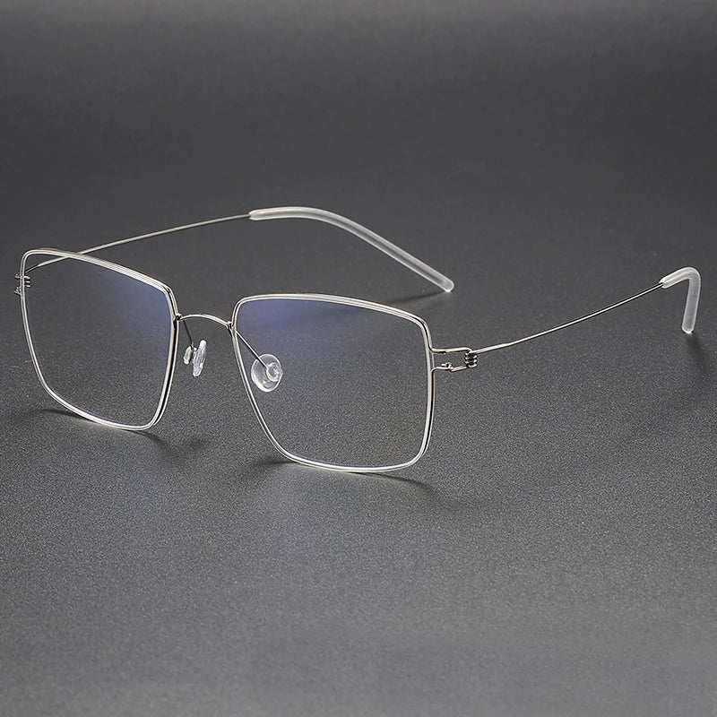Stylish Black Square Titanium Eyeglasses for Women - Lightweight Screwless Full-Rim Frame M1854 | Perfect for Office, Reading & Everyday Fashion Accessory